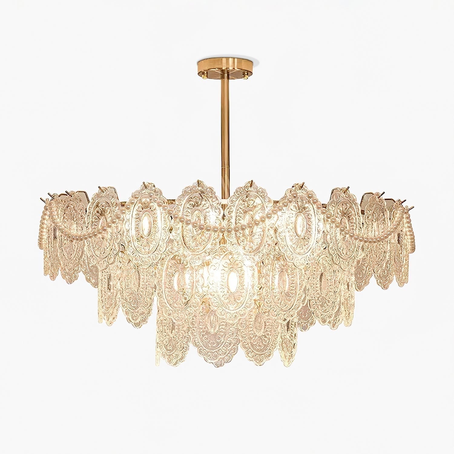 Lustra Kronleuchter Welle Perle Gold Modern-Letslighting