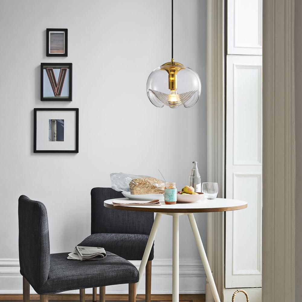 Solara Pendelleuchte Glas Welle Mid-Century Vintage-Letslighting