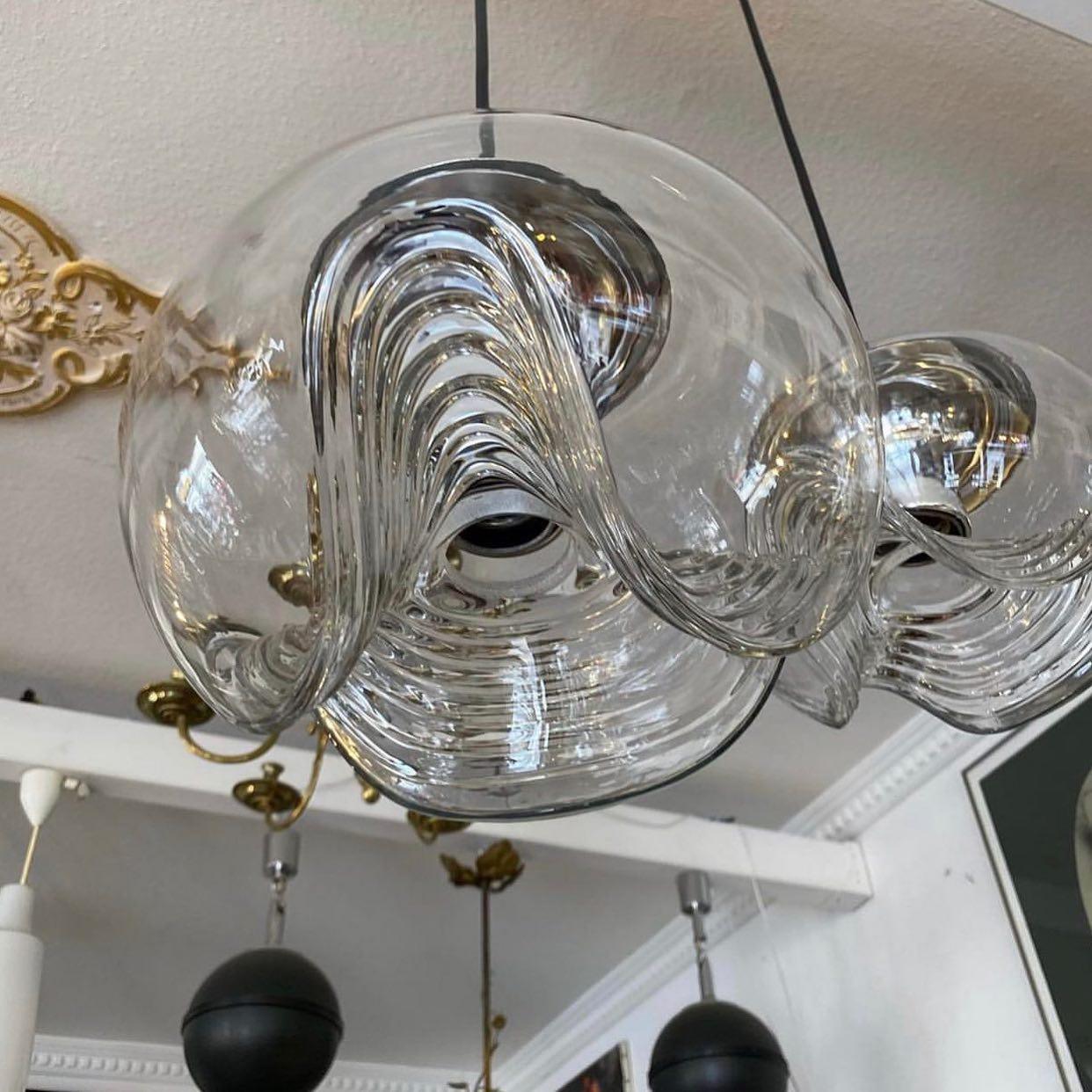 Solara Pendelleuchte Glas Welle Mid-Century Vintage-Letslighting