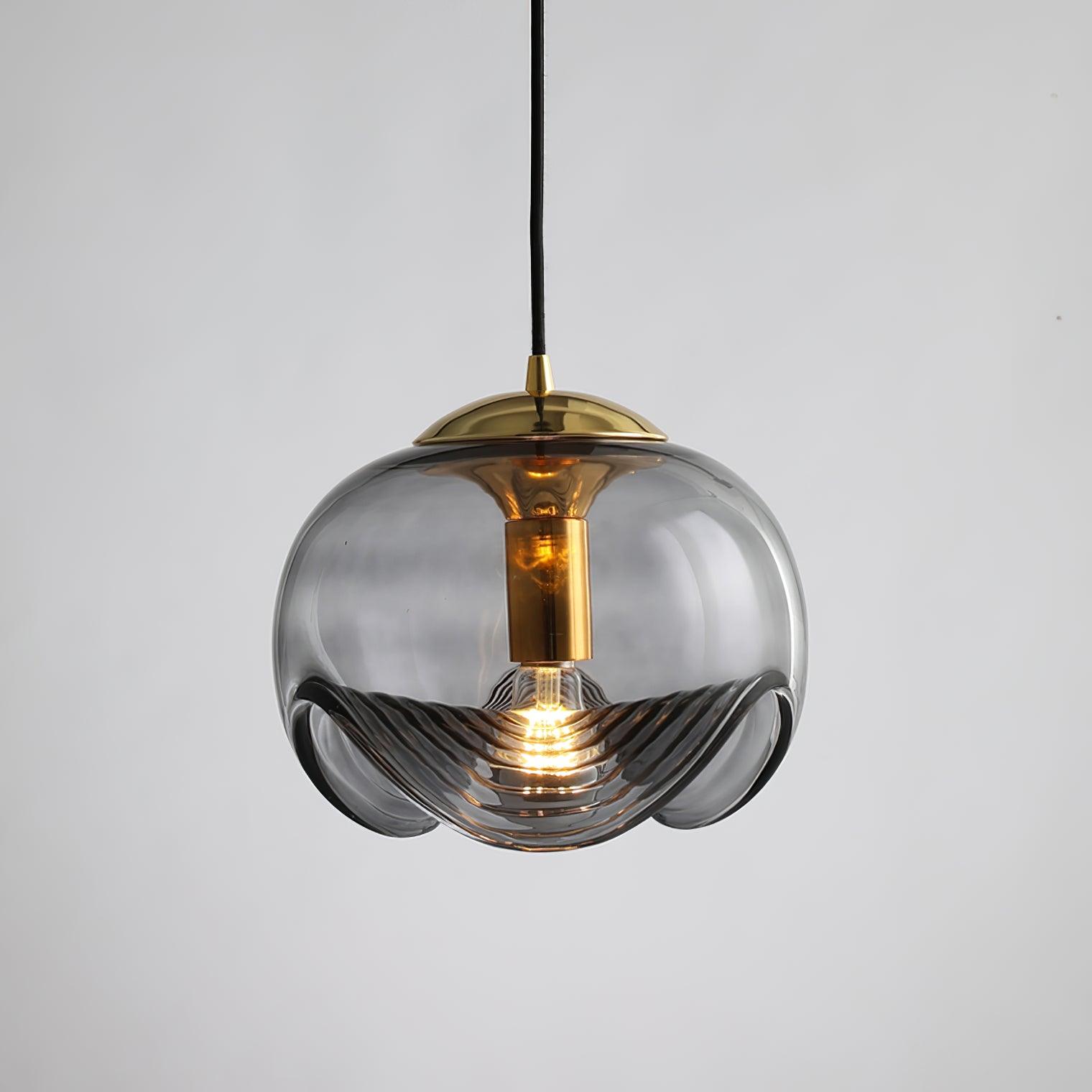 Solara Pendelleuchte Glas Welle Mid-Century Vintage-Letslighting