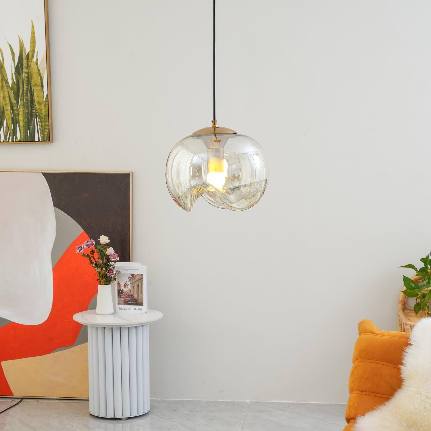Solara Pendelleuchte Glas Welle Mid-Century Vintage-Letslighting