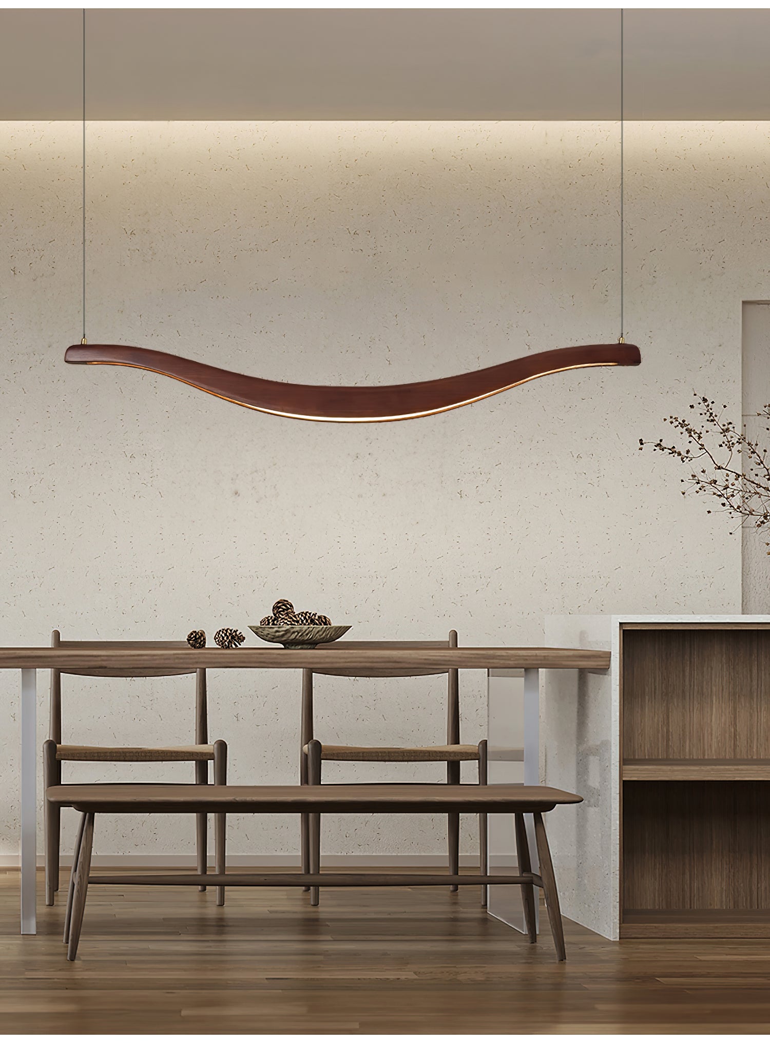 Lustra Kronleuchter Holz Wellenform Elegant-Letslighting