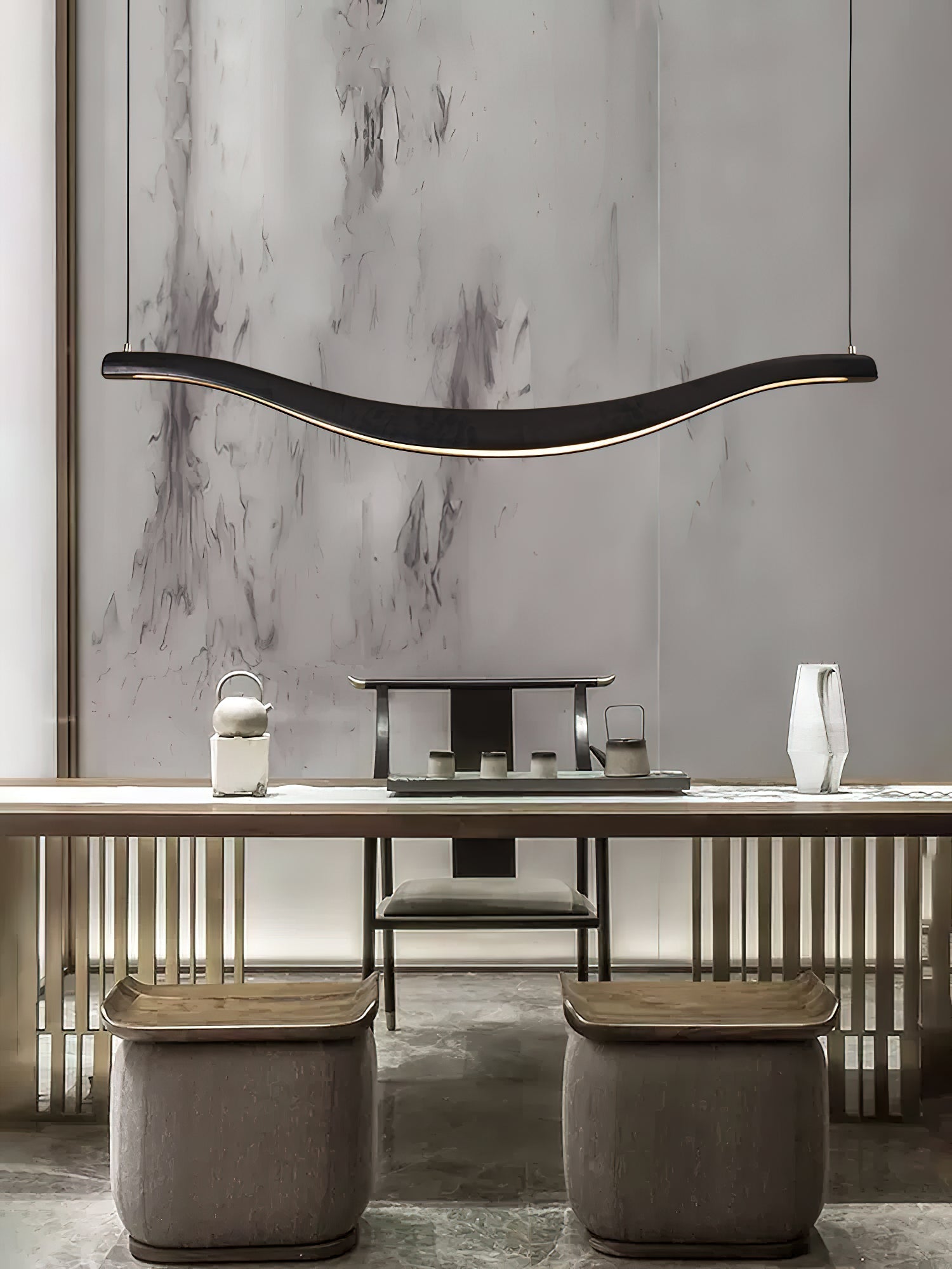 Lustra Kronleuchter Holz Wellenform Elegant-Letslighting