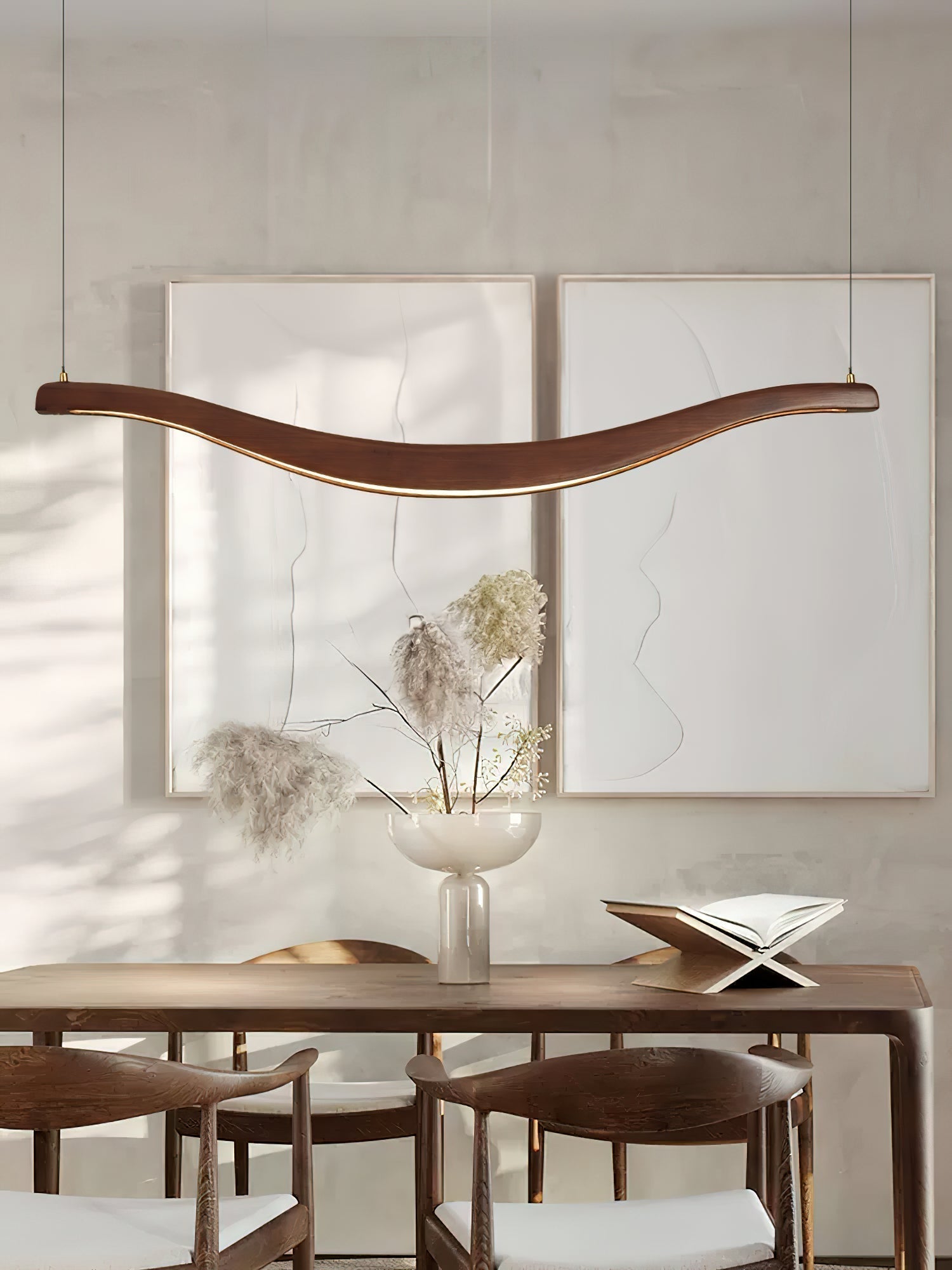 Lustra Kronleuchter Holz Wellenform Elegant-Letslighting