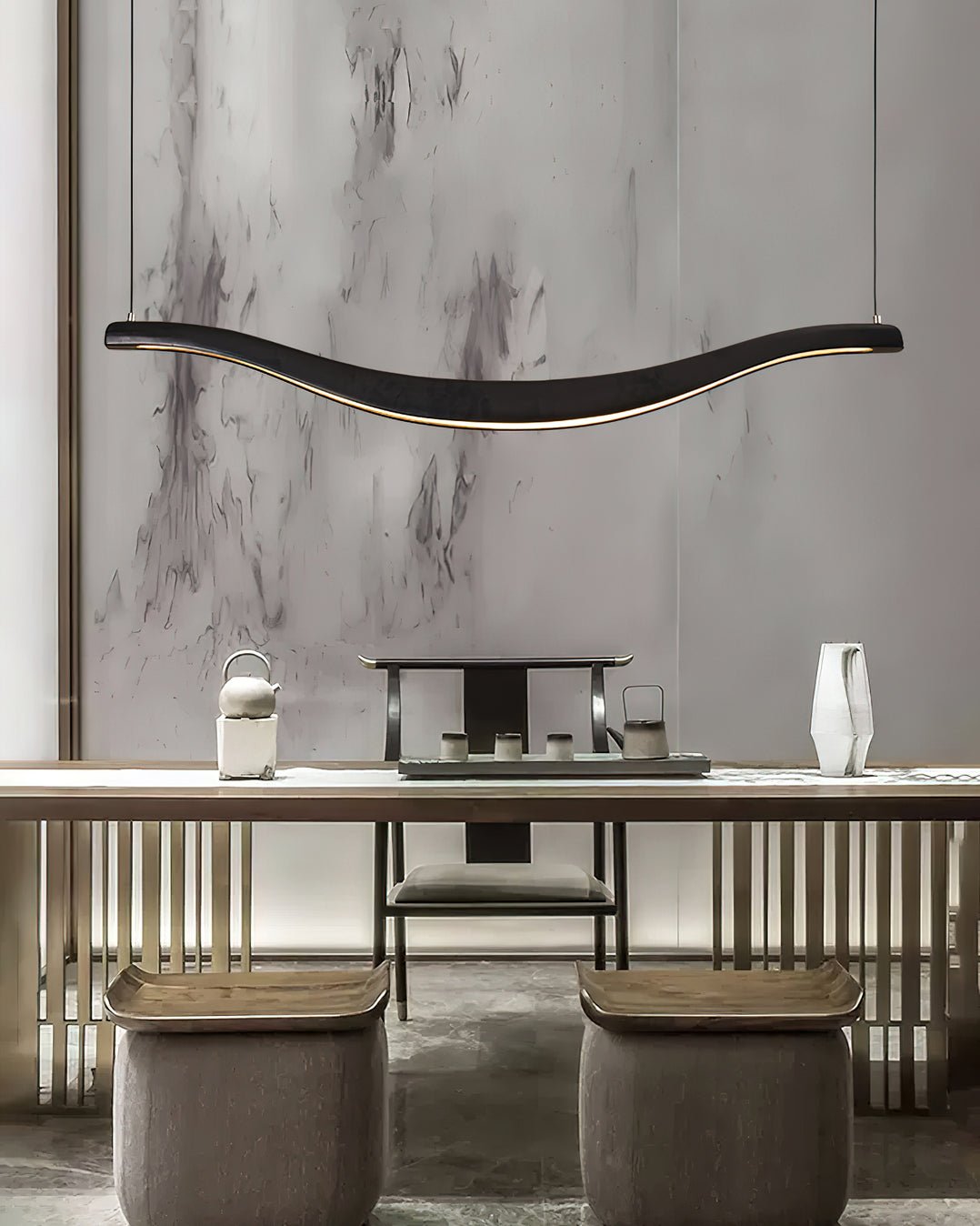 Lustra Kronleuchter Holz Wellenform Elegant-Letslighting