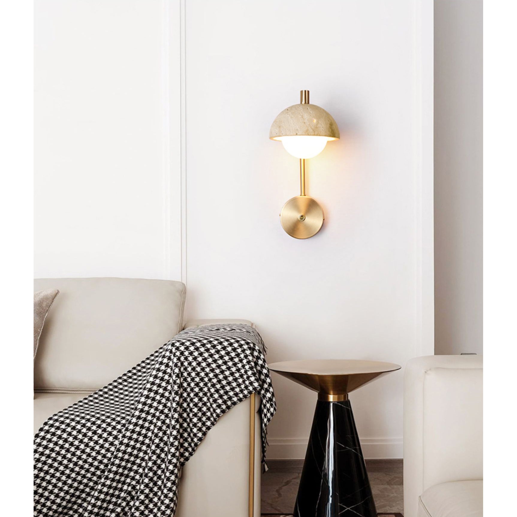 Civarir Modern Minimalist Beige Travertine Wall Lamp - Letslighting