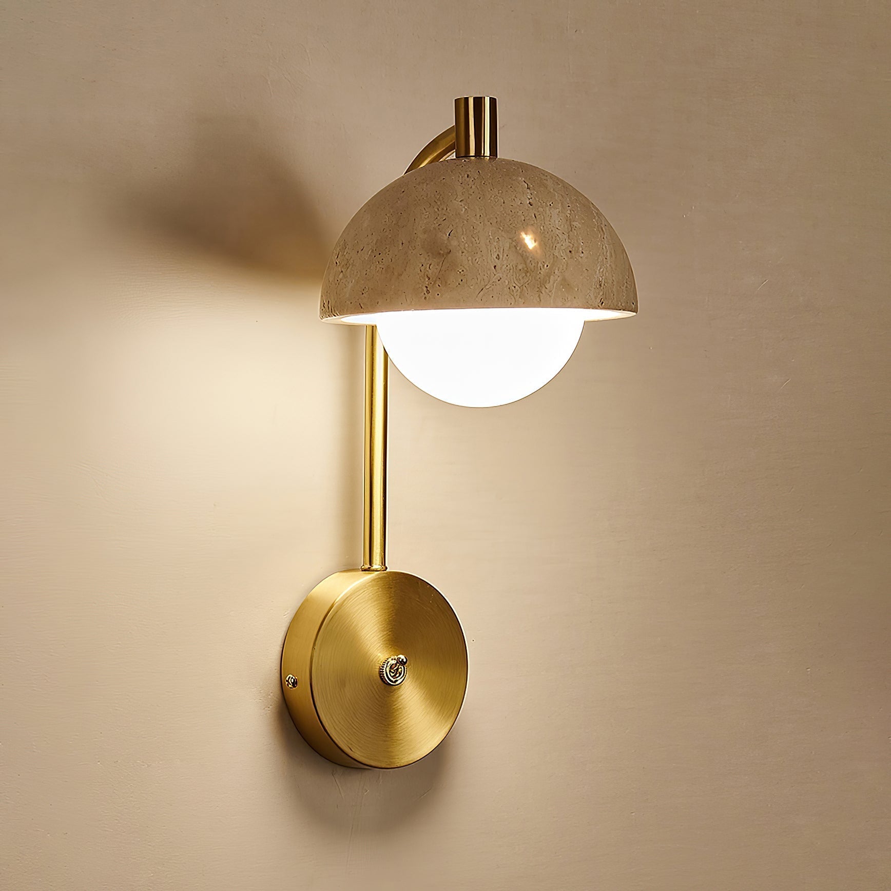 Civarir Modern Minimalist Beige Travertine Wall Lamp - Letslighting