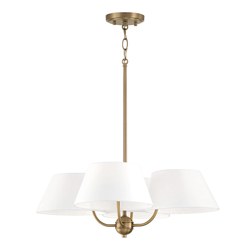 Arcara Vintage Industrieller Messing Stoff-Kronleuchter-Letslighting