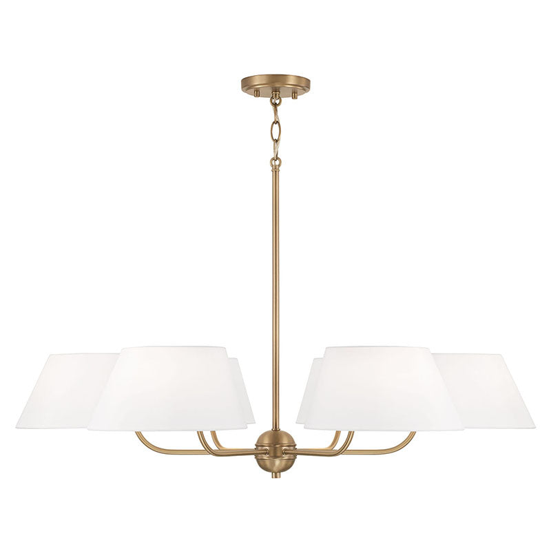 Arcara Vintage Industrieller Messing Stoff-Kronleuchter-Letslighting