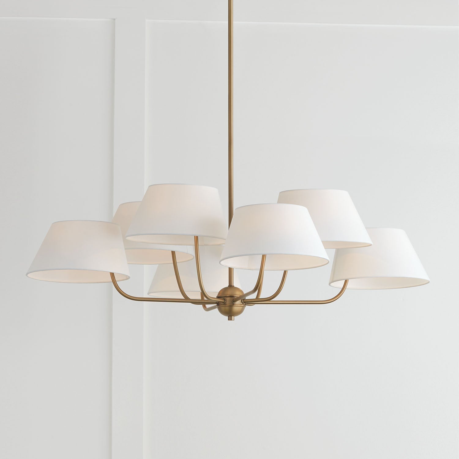 Arcara Vintage Industrieller Messing Stoff-Kronleuchter-Letslighting