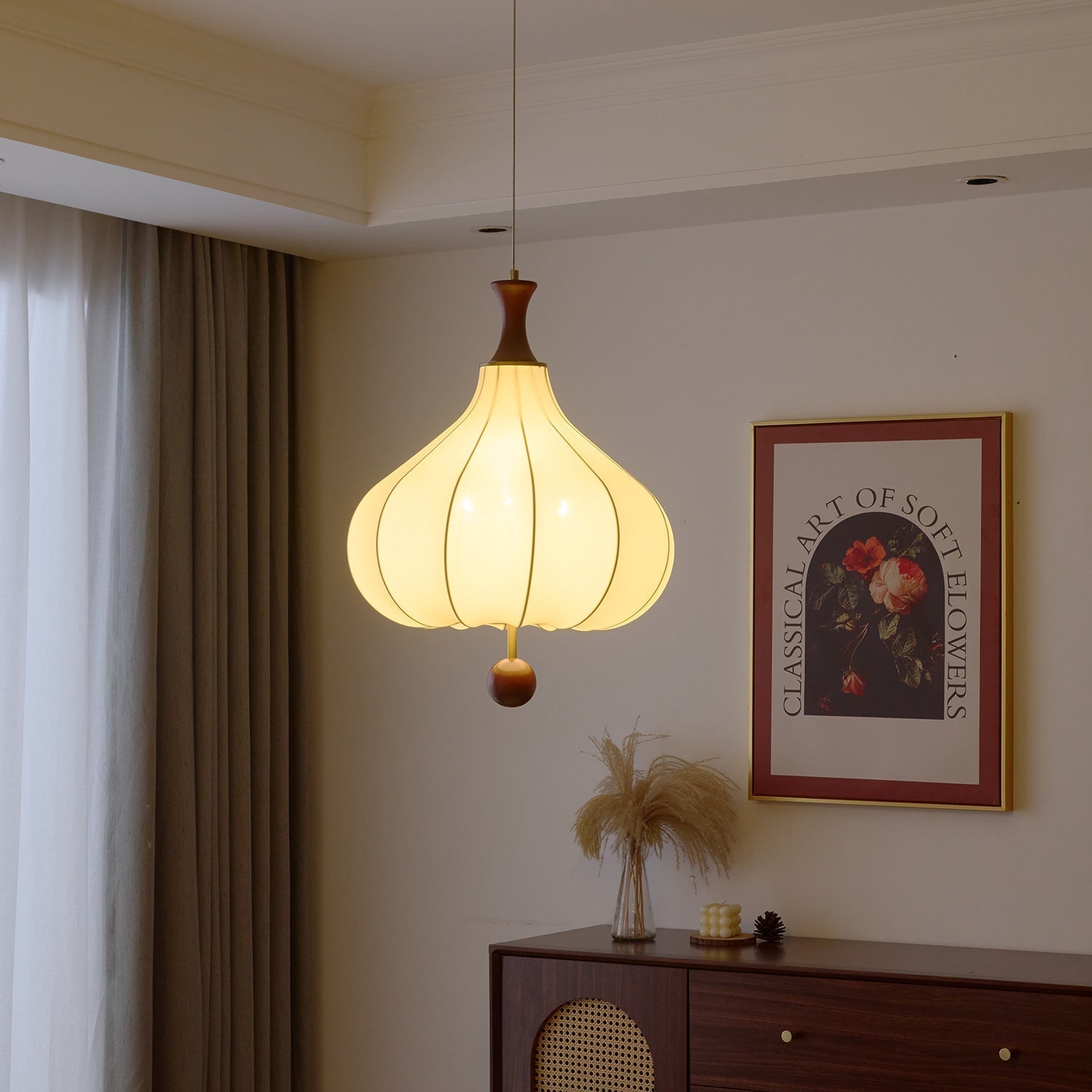 Mymira Traditionelle Eleganz Holz-Pendelleuchte-Letslighting