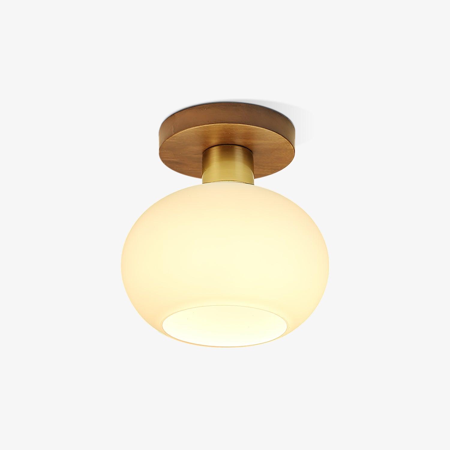Ellorus Nordisch Kunst Weiß Muschel Glas Deckenleuchte-Letslighting