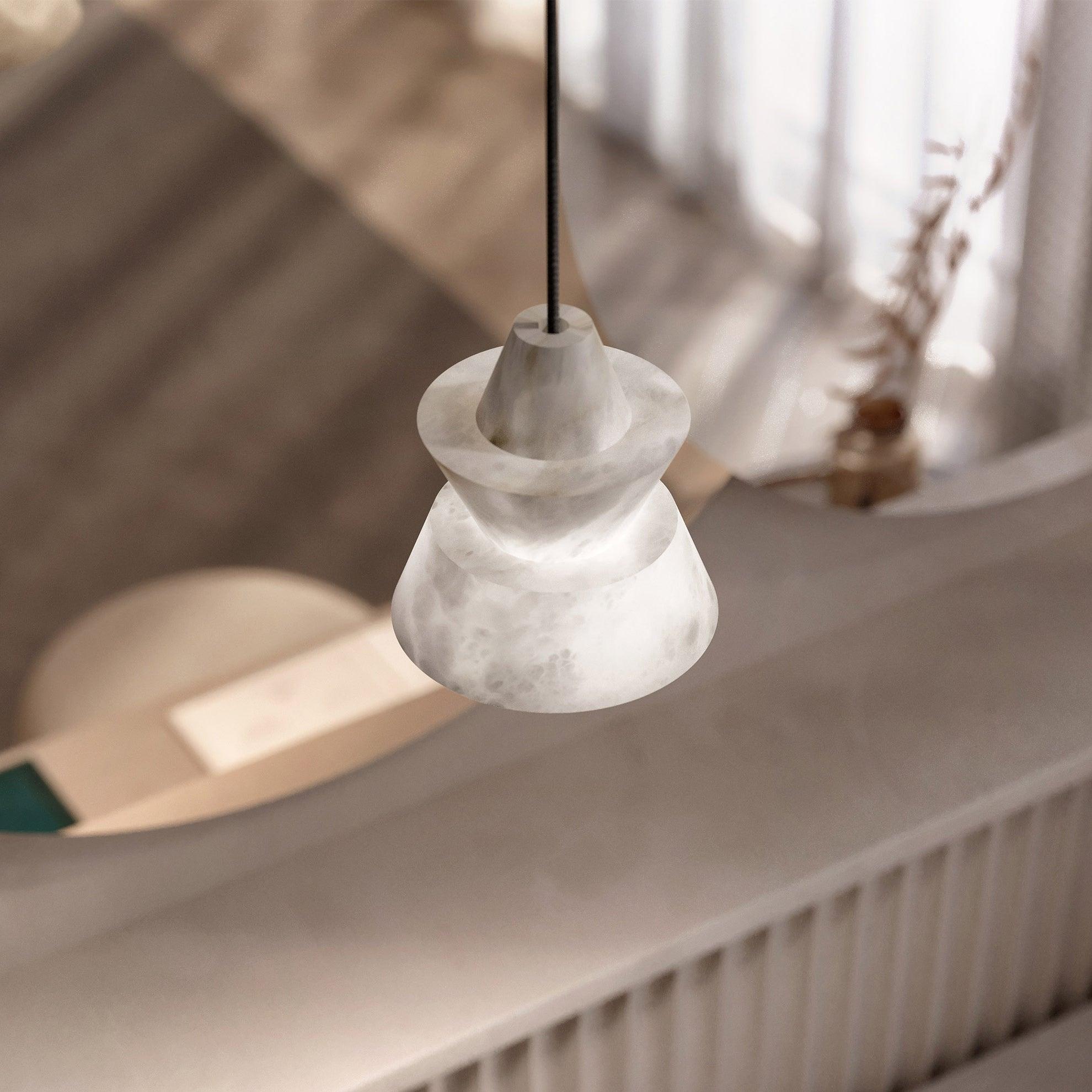 Curineth Minimalist Alabaster Pendant Light - Neutralighting