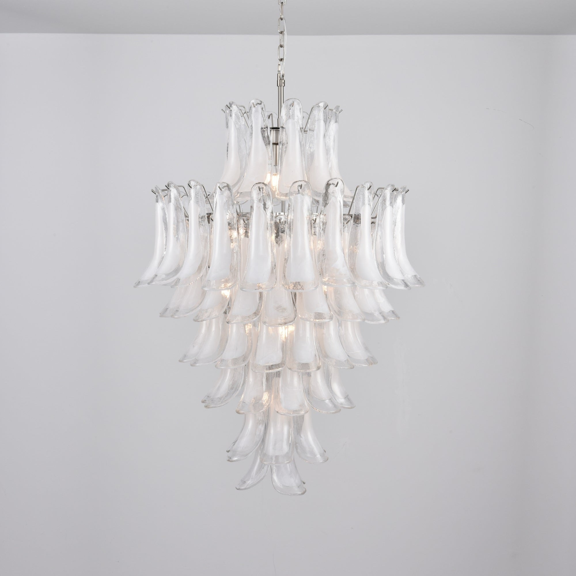 Aurora Chandelier White Cloud Glass Petals - Neutralighting