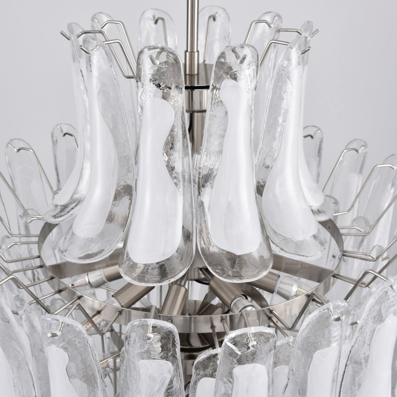 Aurora Chandelier White Cloud Glass Petals - Neutralighting