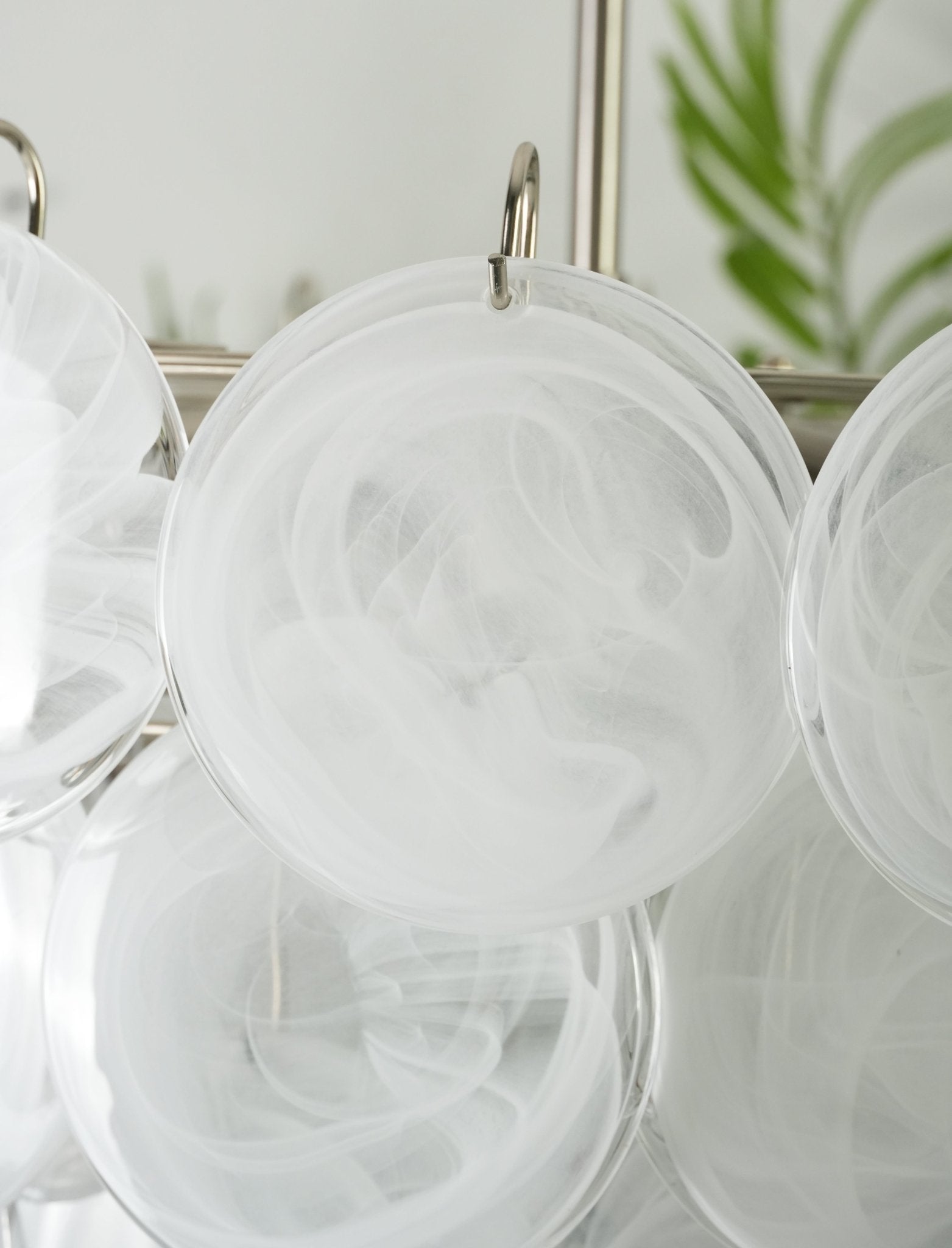 Aurora Chandelier White Murano Glass Disc - Neutralighting