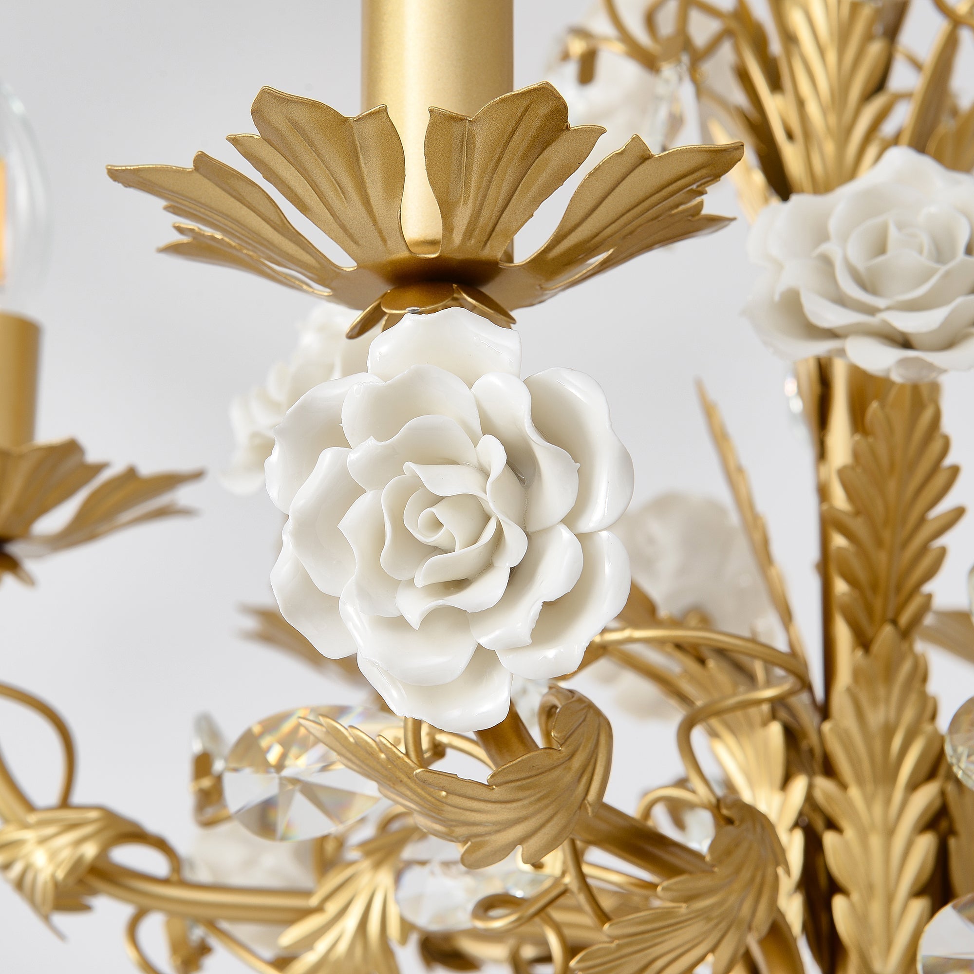 Vavenara Postmodern Luxury Rose White Crystal Chandelier - Letslighting