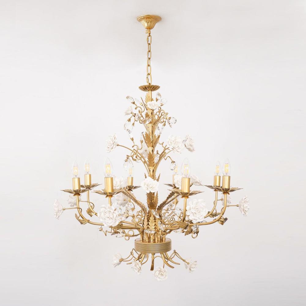 Vavenara Postmodern Luxury Rose White Crystal Chandelier - Letslighting