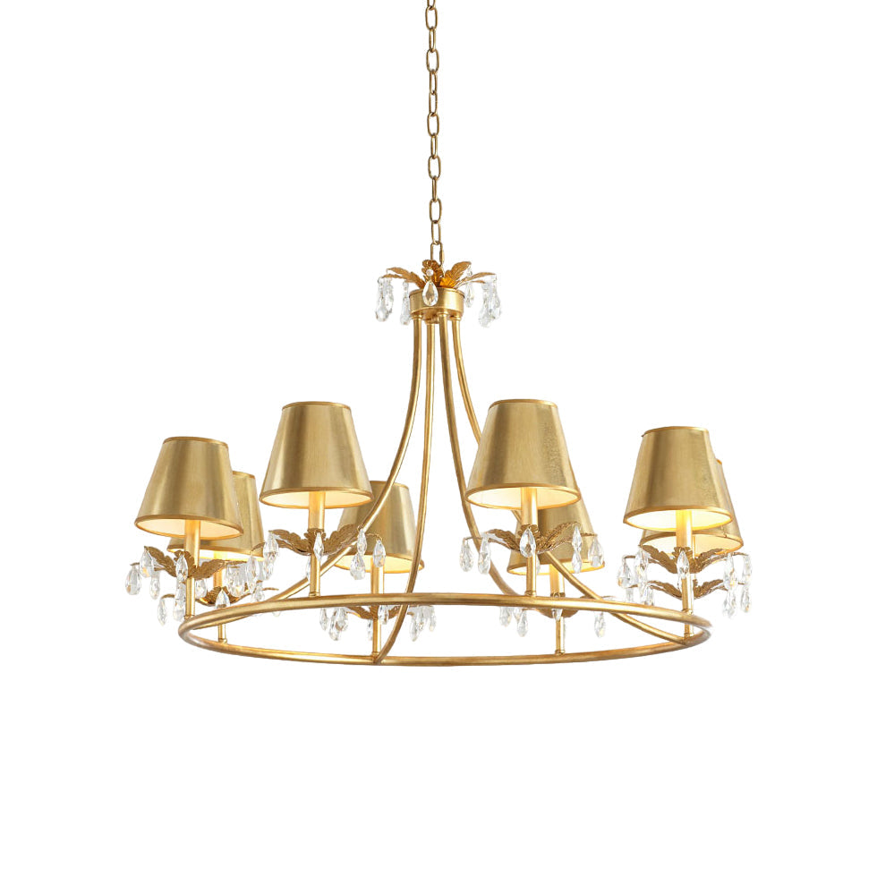 Ivsilan Industrieller Vintage Kronleuchter aus Messing und Kristall-Letslighting