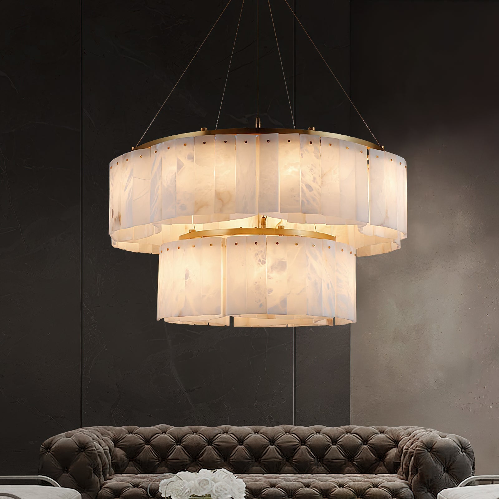 Avvinel Modern Luxury Minimalist Alabaster Chandelier - Letslighting