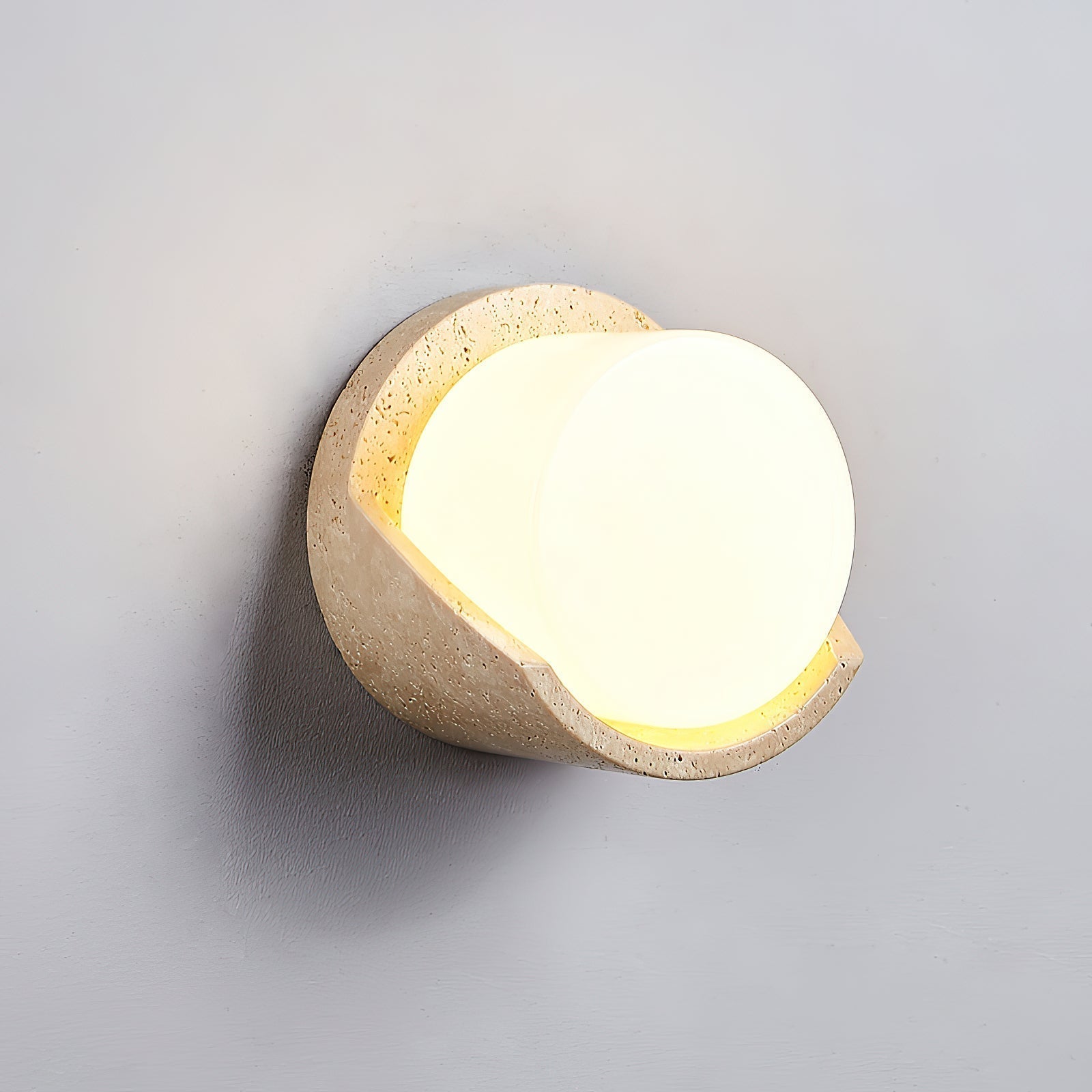 Eurvenara Modern Minimalist Travertine Glass Wall Lamp - Letslighting