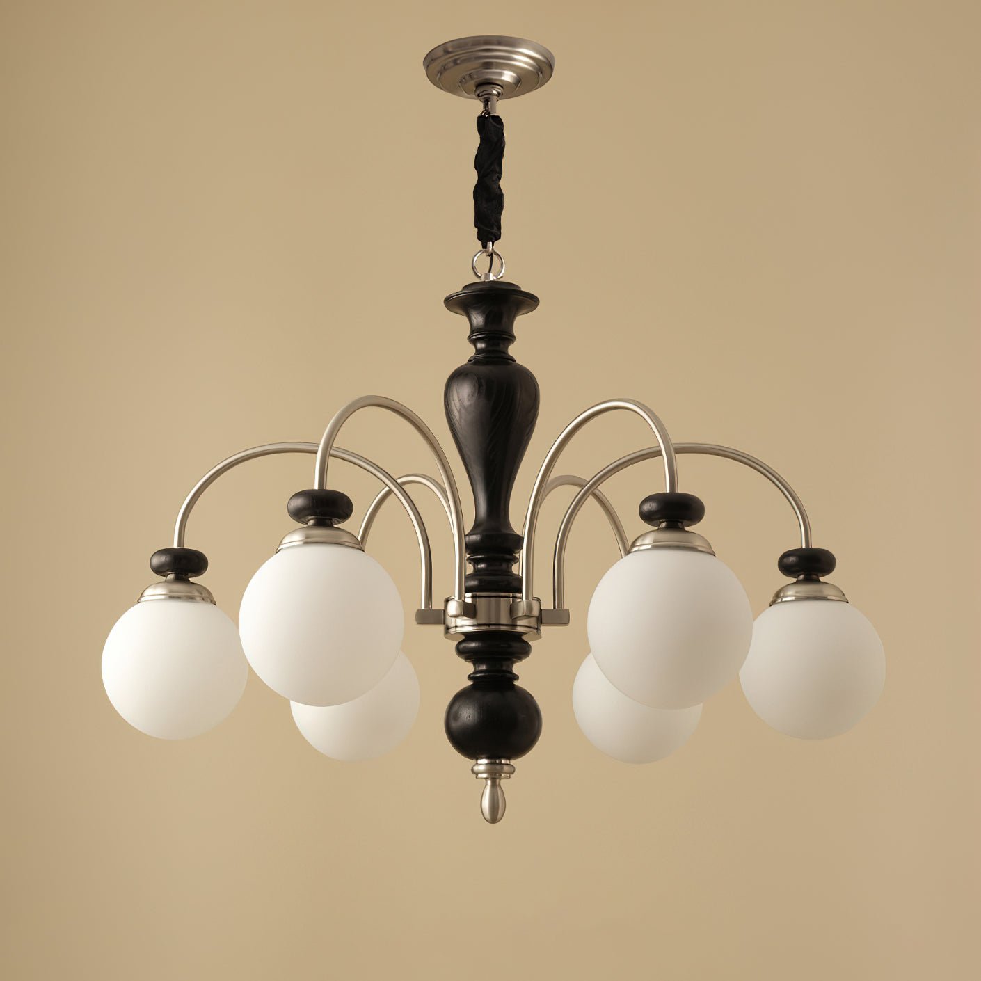 Solara Kronleuchter Klassisch Holz Messing-Letslighting