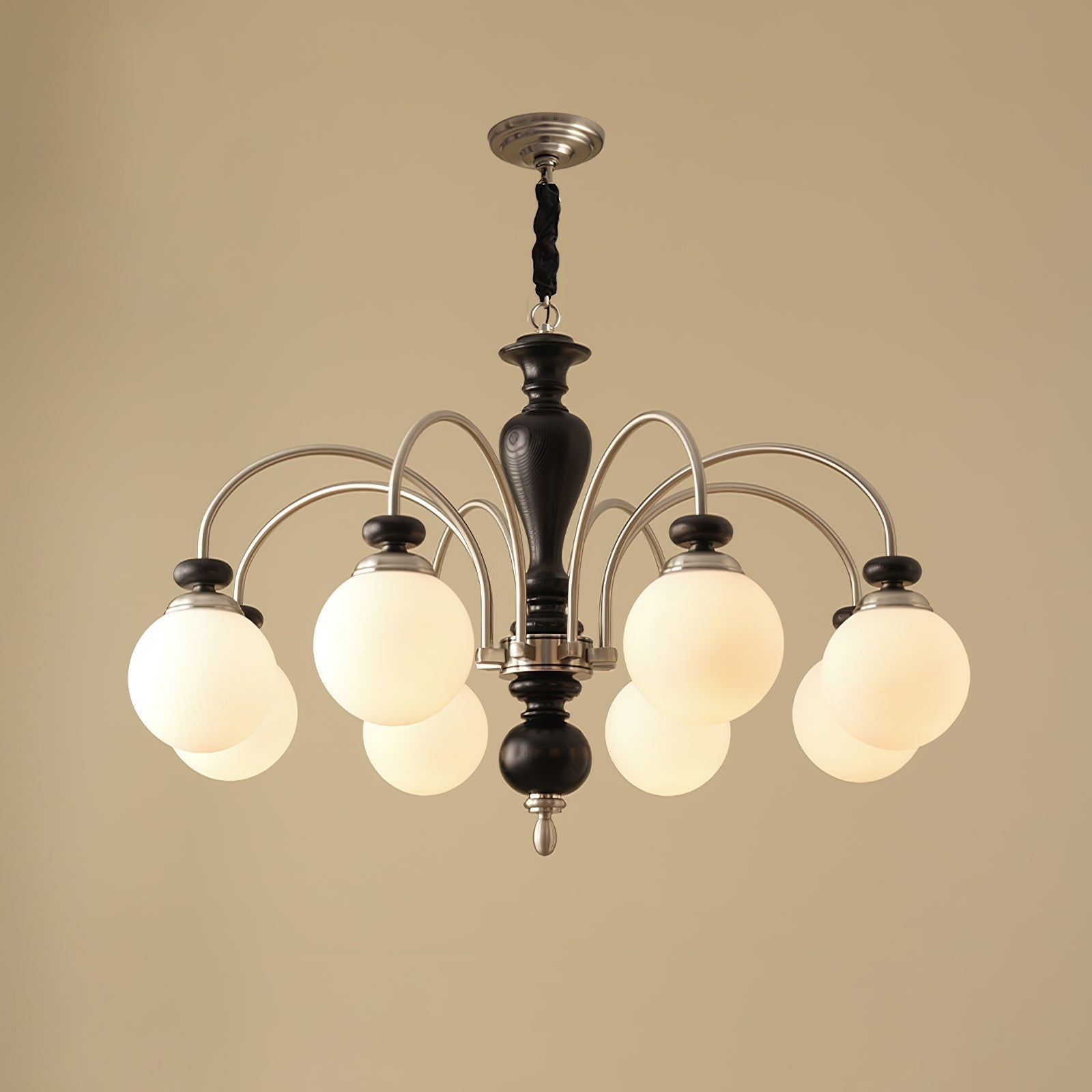 Solara Kronleuchter Klassisch Holz Messing-Letslighting