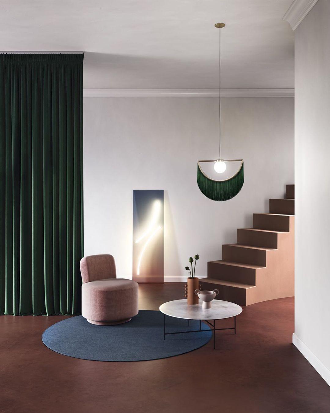 Solara Pendelleuchte Stoff Fransen Globus Retro Boho-Letslighting