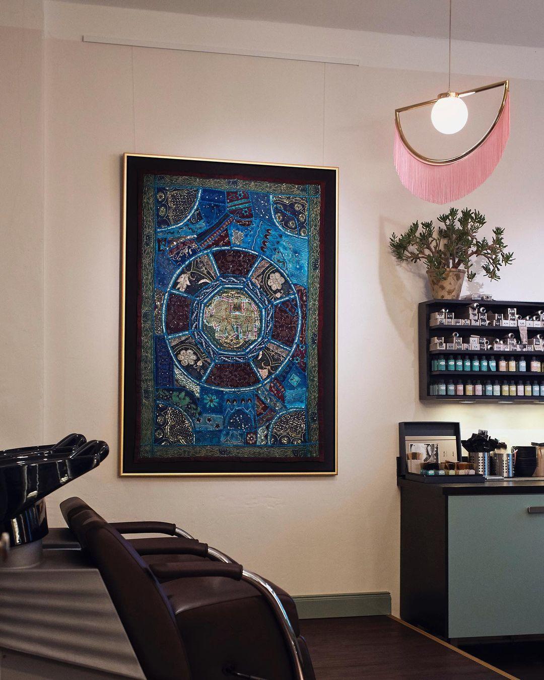 Solara Pendelleuchte Stoff Fransen Globus Retro Boho-Letslighting