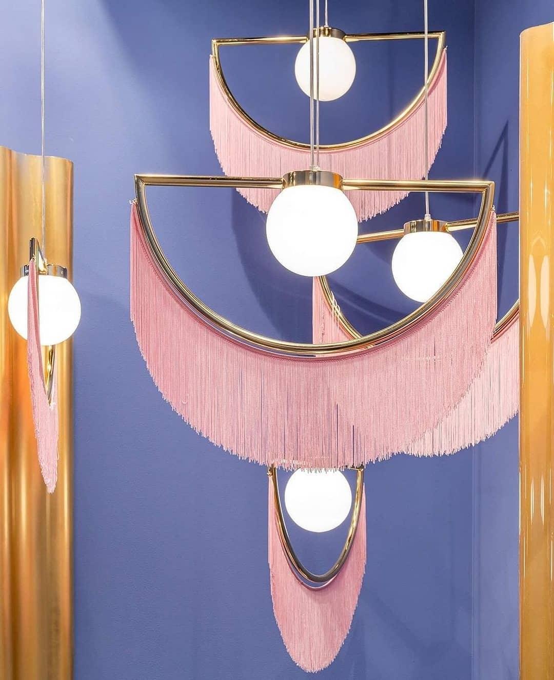 Solara Pendelleuchte Stoff Fransen Globus Retro Boho-Letslighting