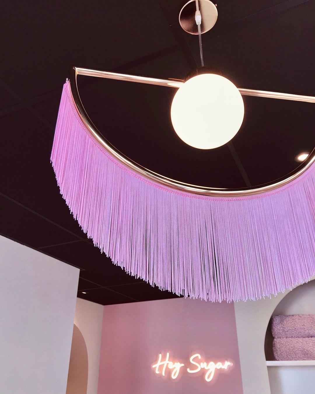 Solara Pendelleuchte Stoff Fransen Globus Retro Boho-Letslighting