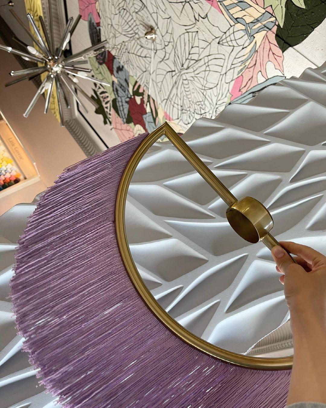 Solara Pendelleuchte Stoff Fransen Globus Retro Boho-Letslighting