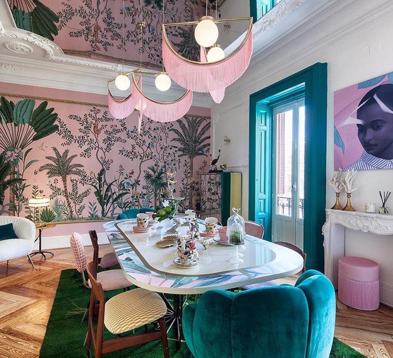 Solara Pendelleuchte Stoff Fransen Globus Retro Boho-Letslighting
