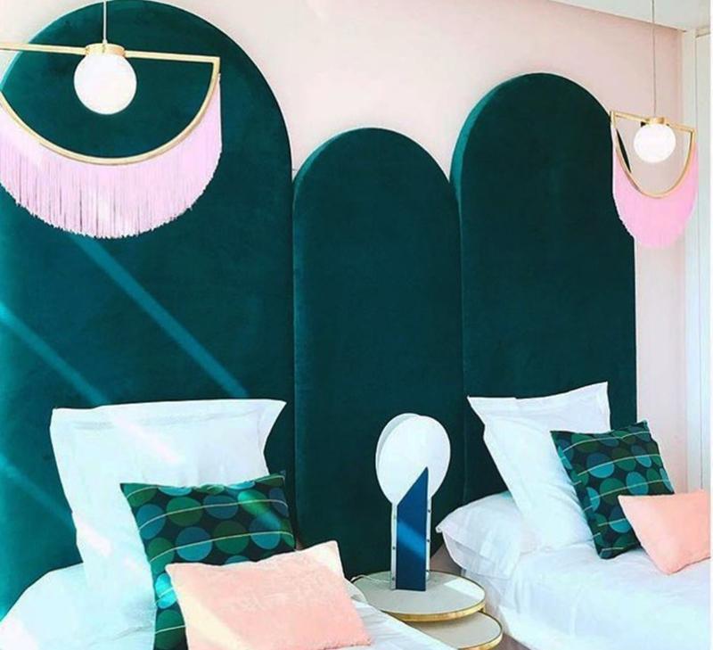Solara Pendelleuchte Stoff Fransen Globus Retro Boho-Letslighting