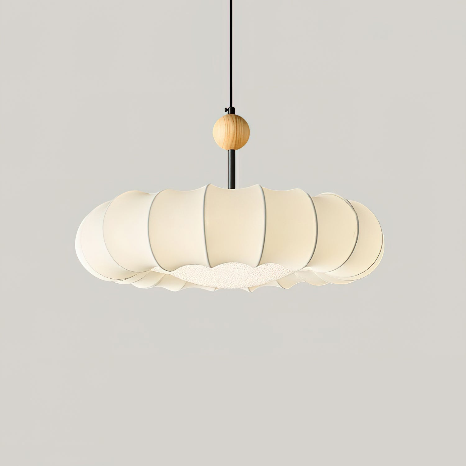 Lyvina Traditionell Natur Schleier Holz Stoff Pendelleuchte Leuchte-Letslighting
