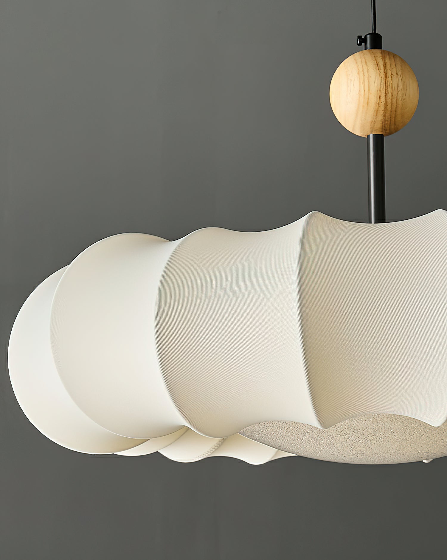 Lyvina Traditionell Natur Schleier Holz Stoff Pendelleuchte Leuchte-Letslighting