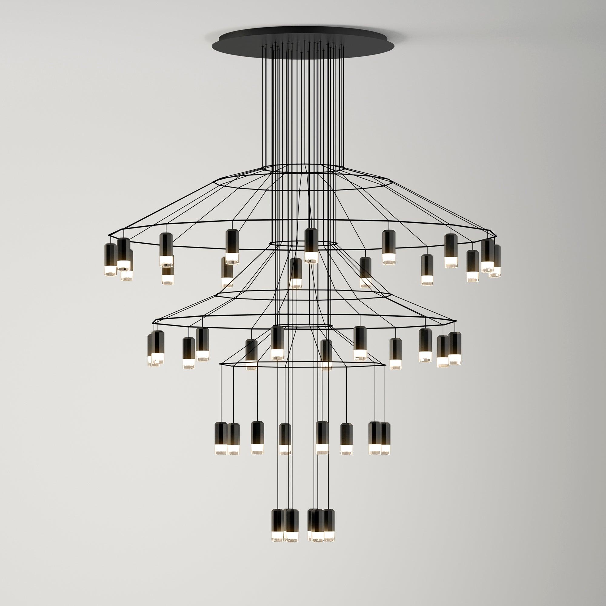 Lustra Schwarzer Drahtlinien-LED-Kronleuchter-Letslighting