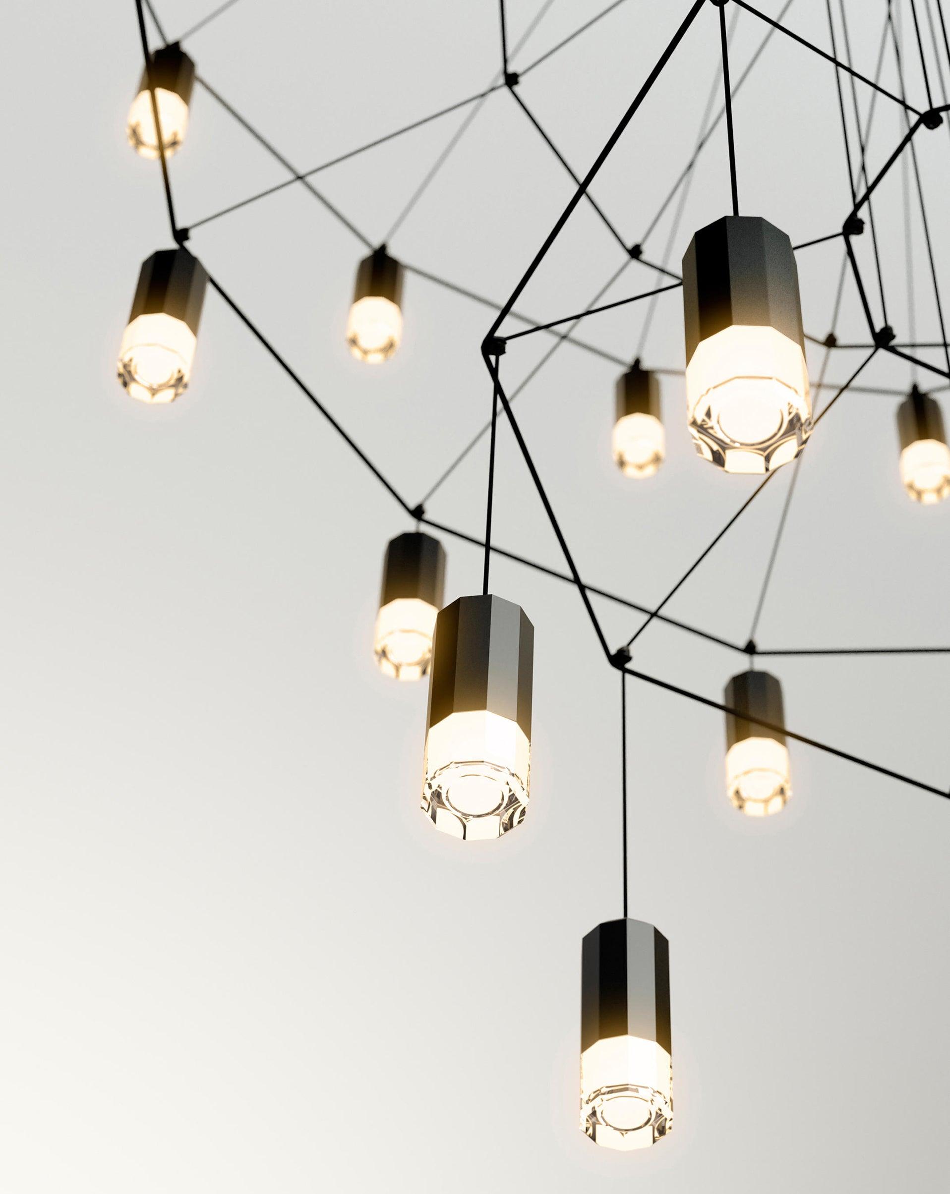 Lustra Schwarzer Drahtlinien-LED-Kronleuchter-Letslighting