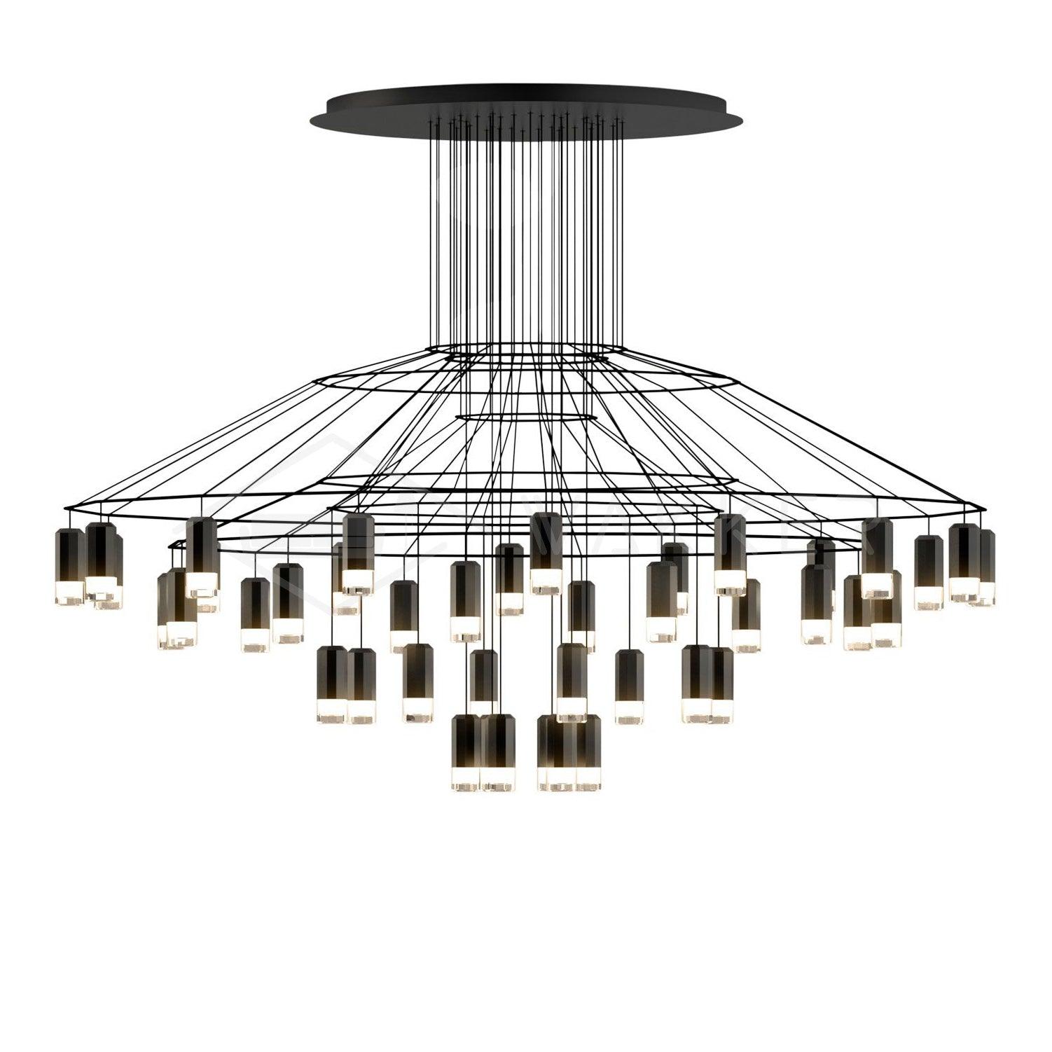 Lustra Schwarzer Drahtlinien-LED-Kronleuchter-Letslighting