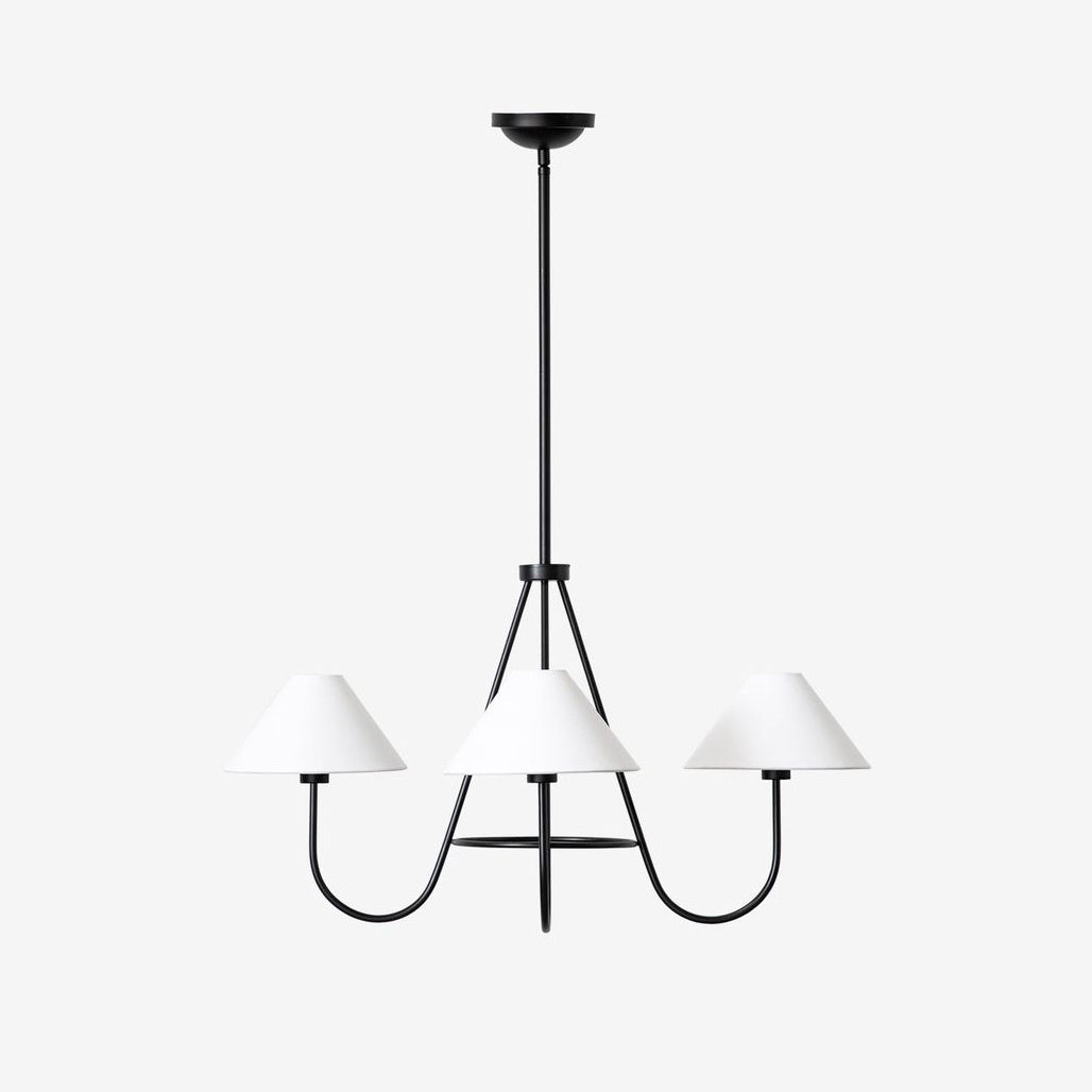 Ellaeara Vintage Industrie Schwarzer Stoff-Kronleuchter-Letslighting