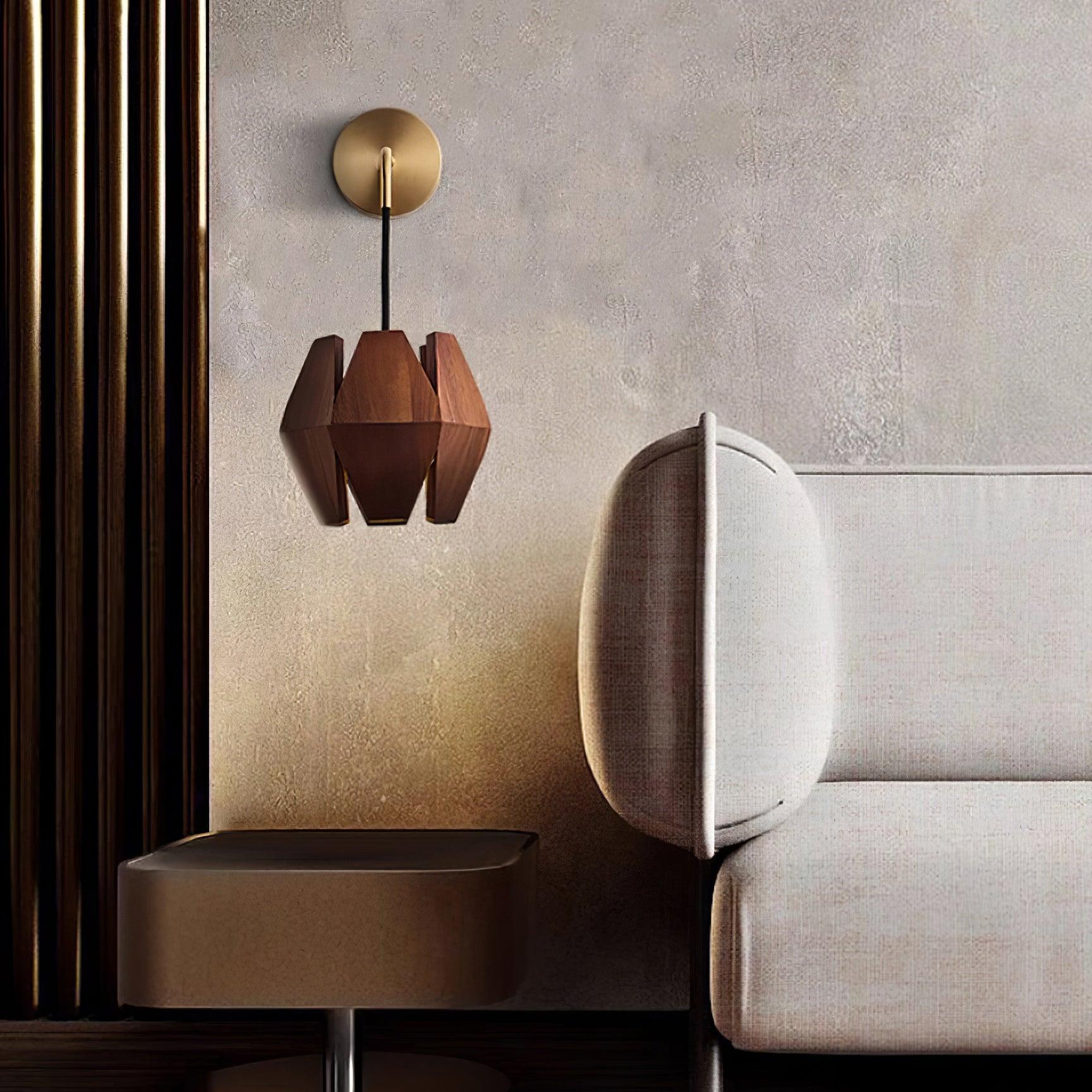 Yale Geometrische Nordische Minimalistische Wandleuchte aus Holz-Letslighting