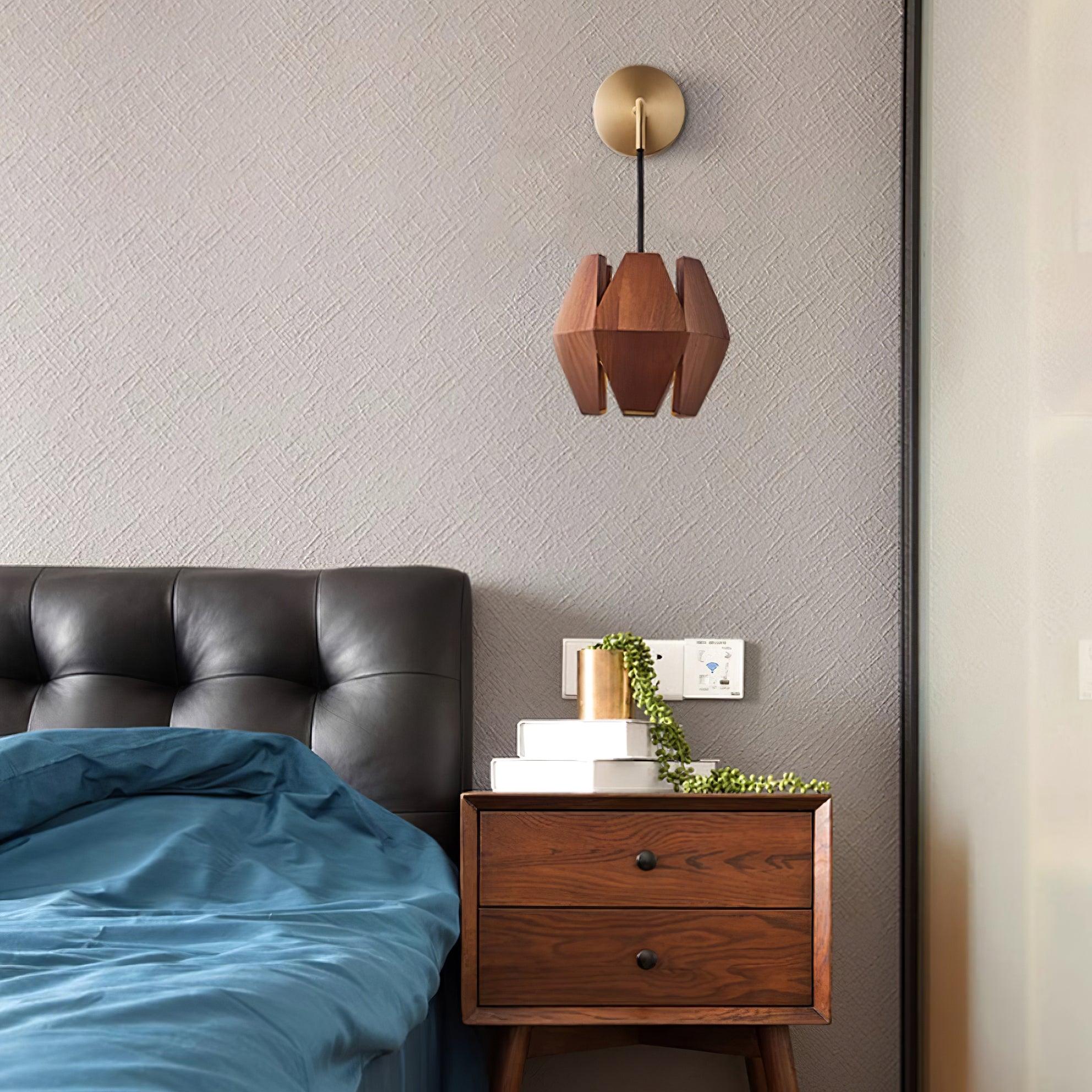 Yale Geometrische Nordische Minimalistische Wandleuchte aus Holz-Letslighting