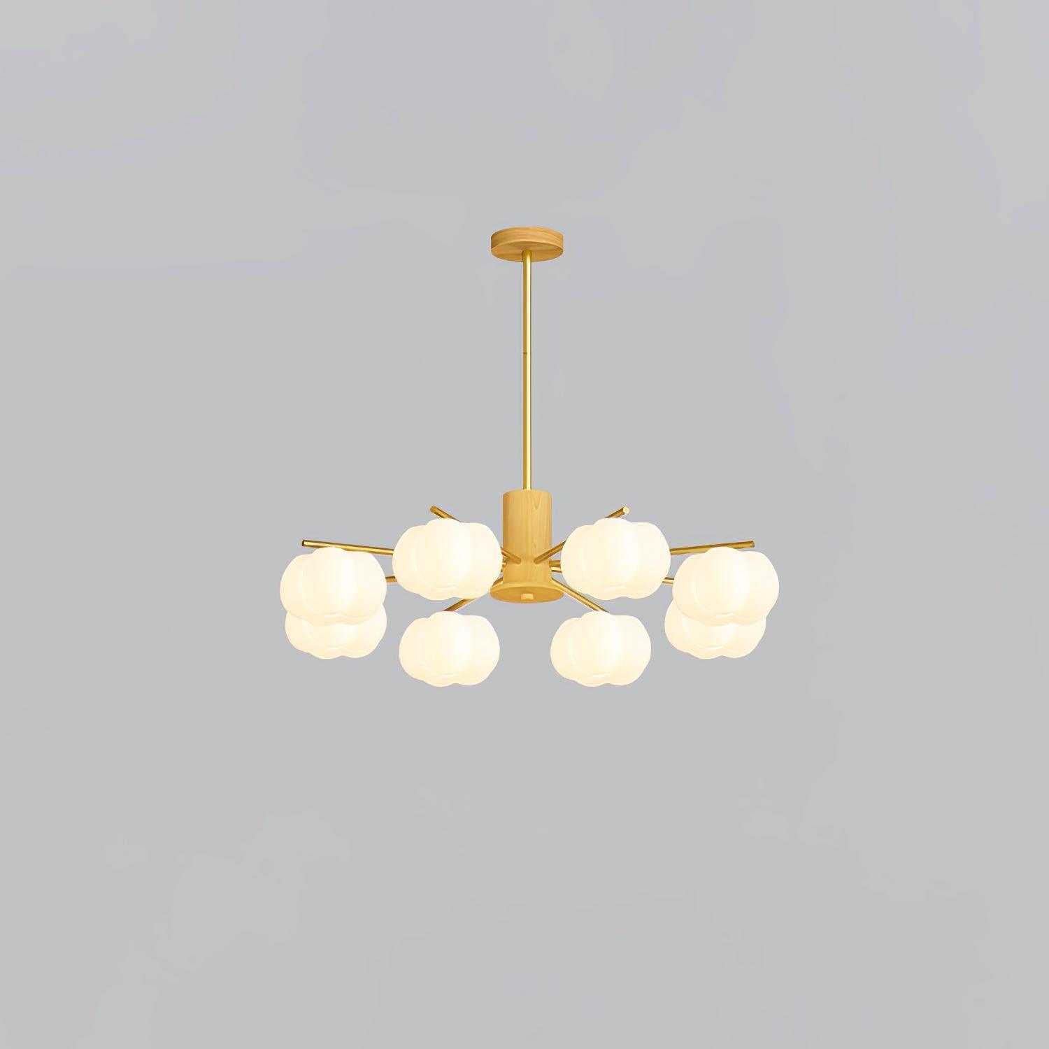 Lustra Kronleuchter Holz Baumwolle Bälle Gold PE-Letslighting
