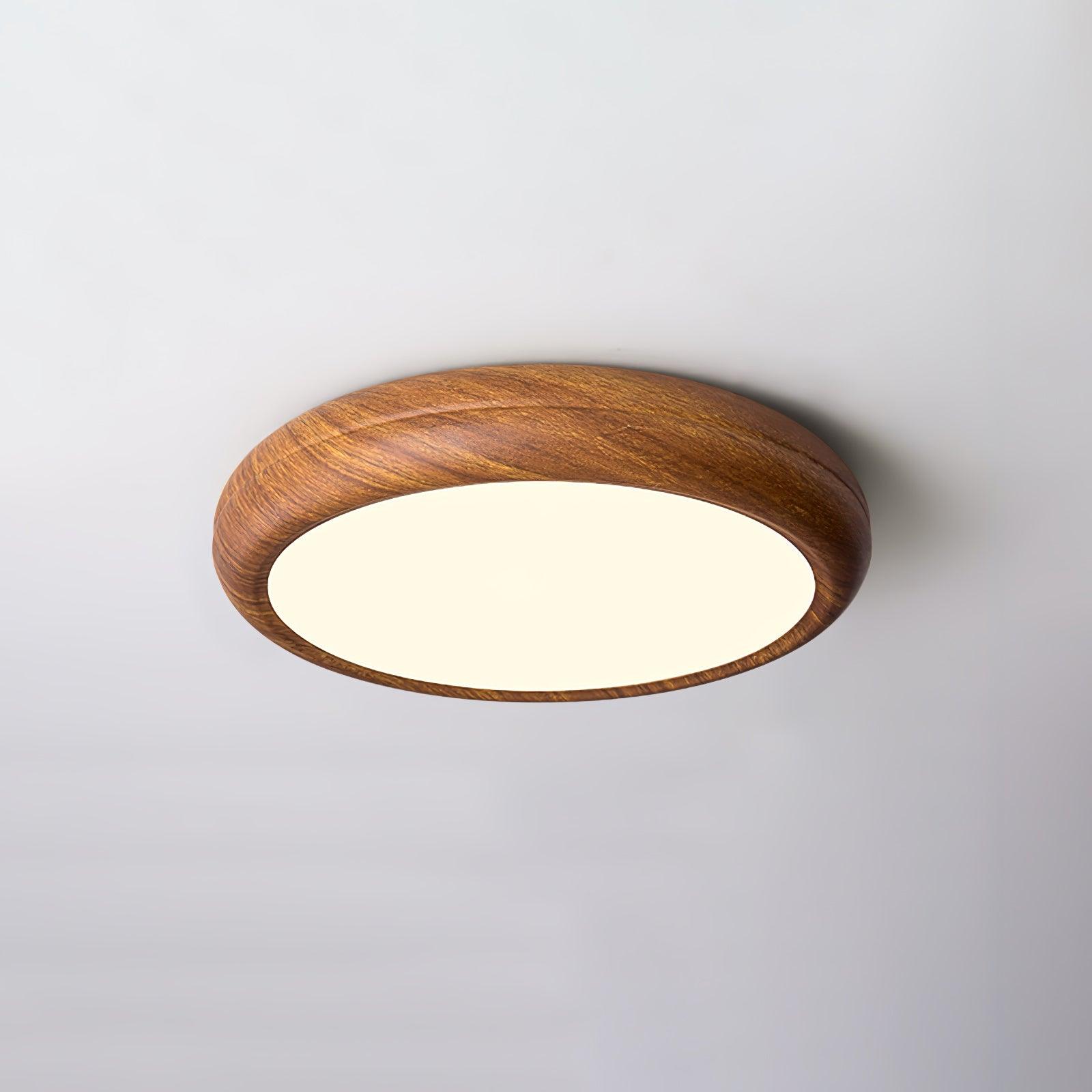 Wood Grain Round Ceiling Lamp - Blowlighting
