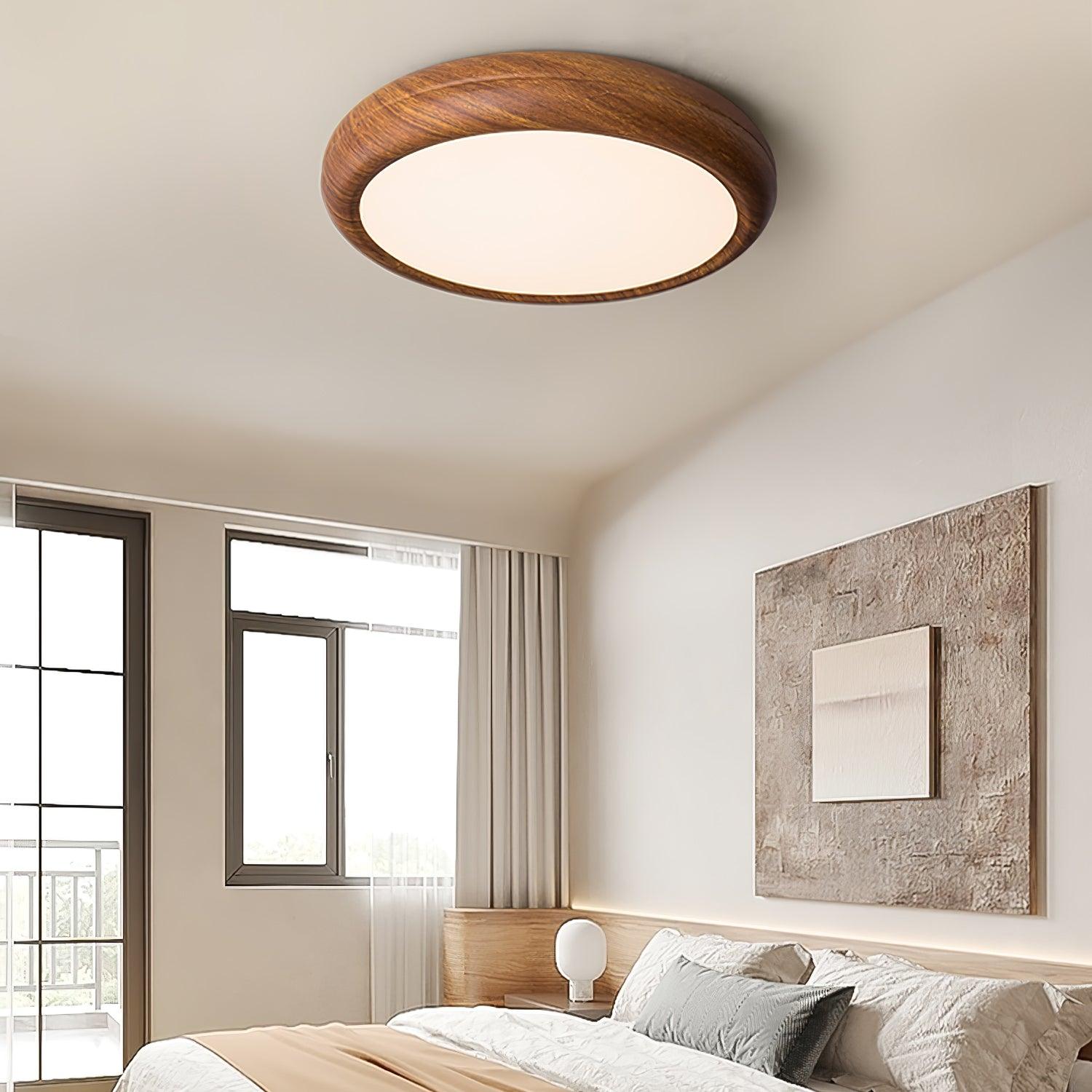 Wood Grain Round Ceiling Lamp - Blowlighting