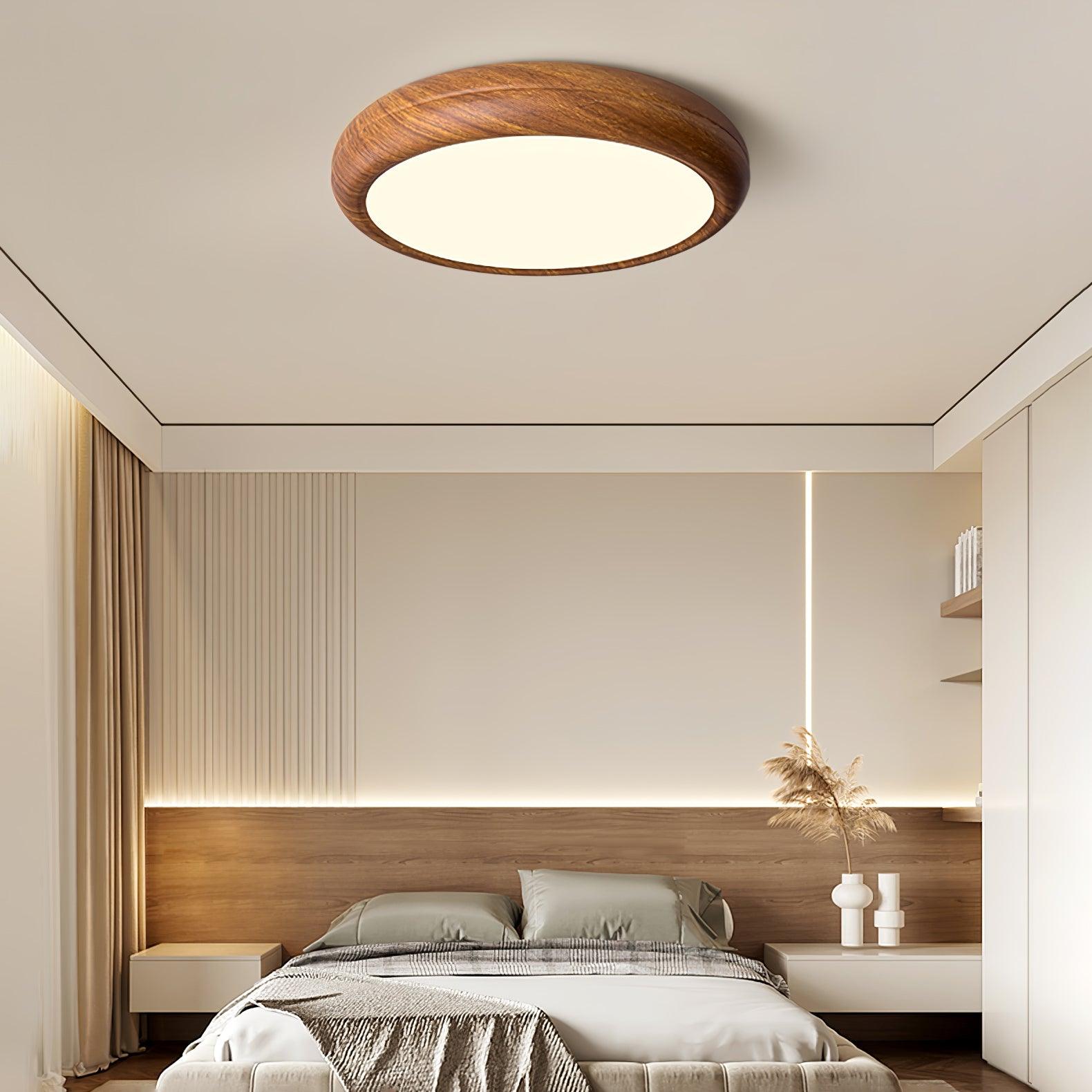 Orbis Wood Wood Grain Round Ceiling Light - Letslighting