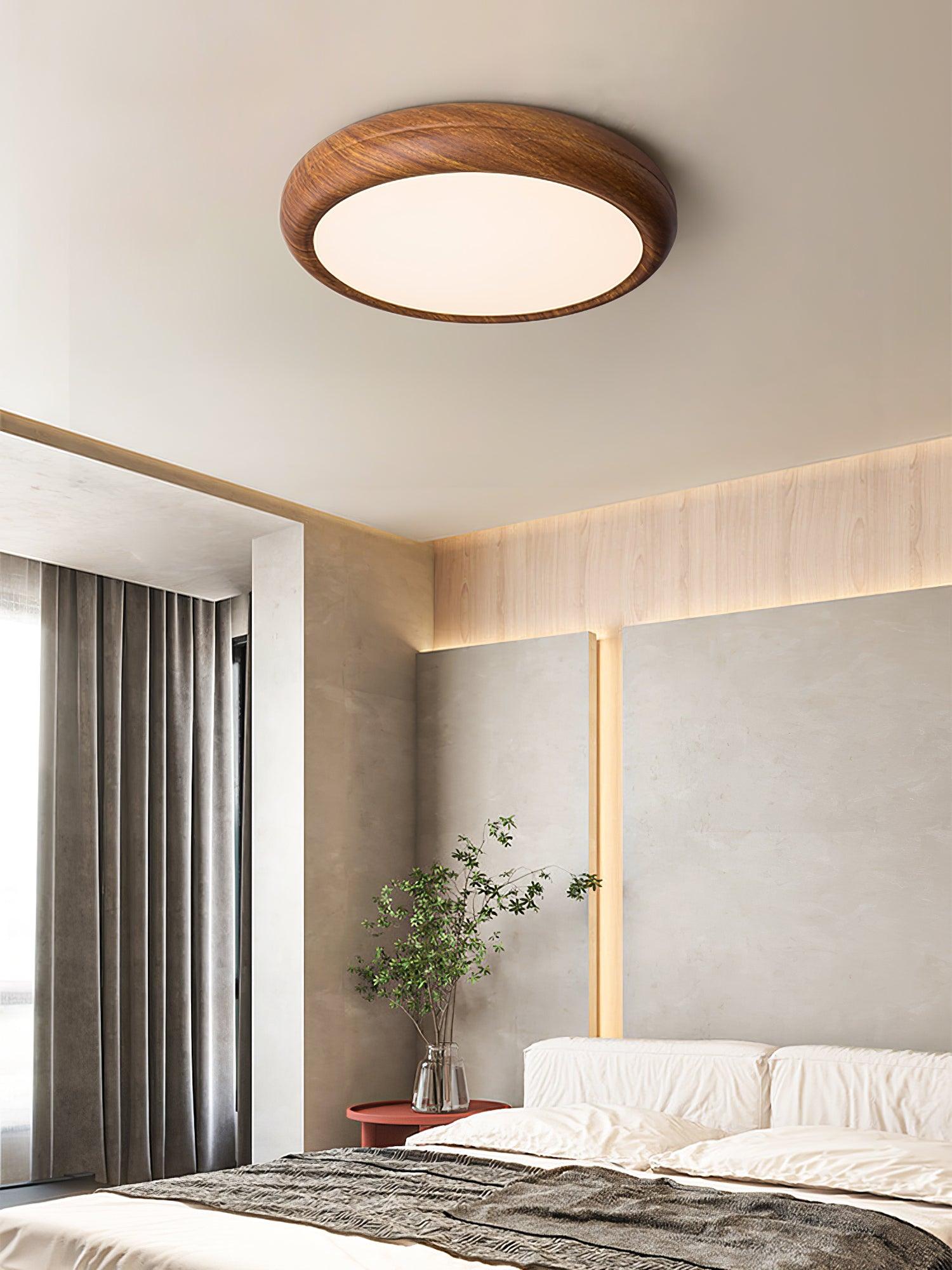 Orbis Wood Wood Grain Round Ceiling Light - Letslighting