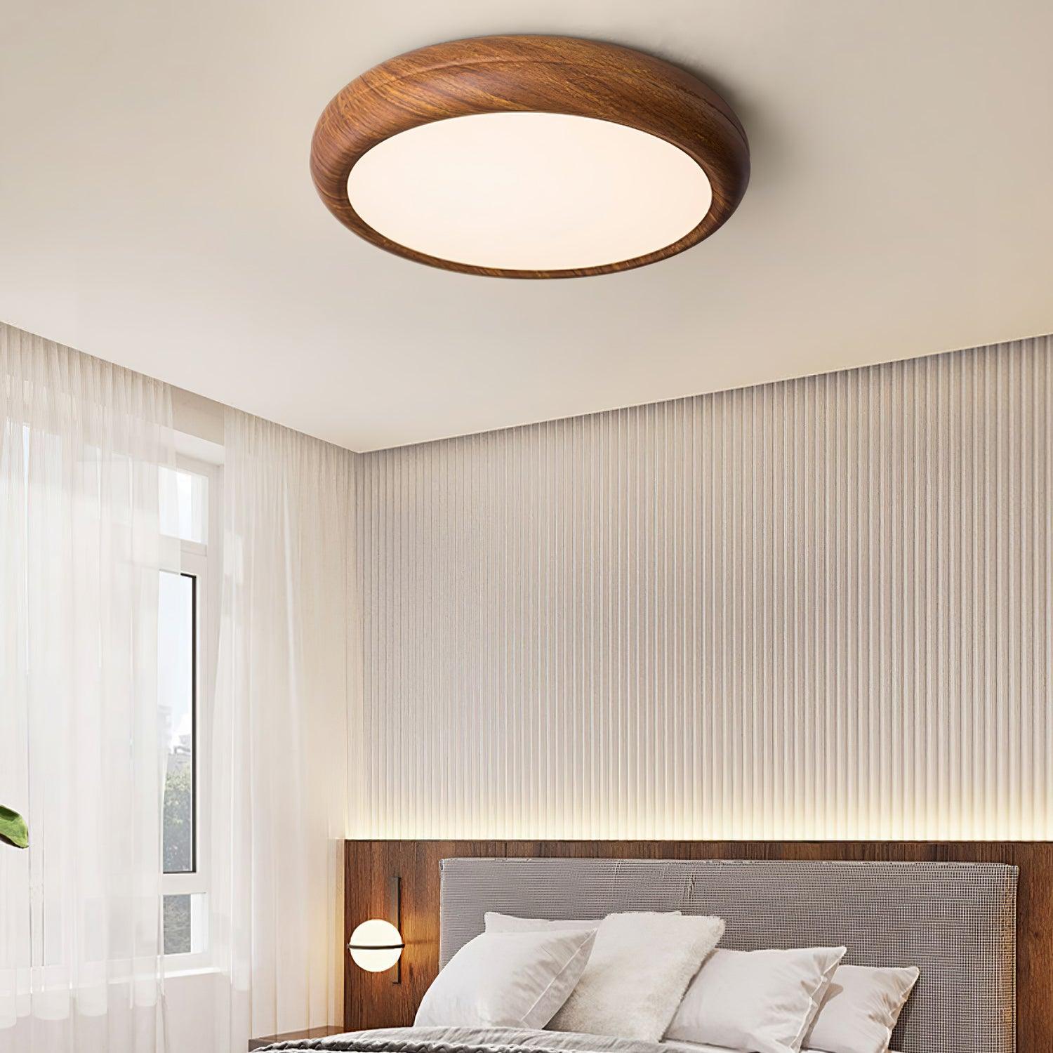 Orbis Wood Wood Grain Round Ceiling Light - Letslighting