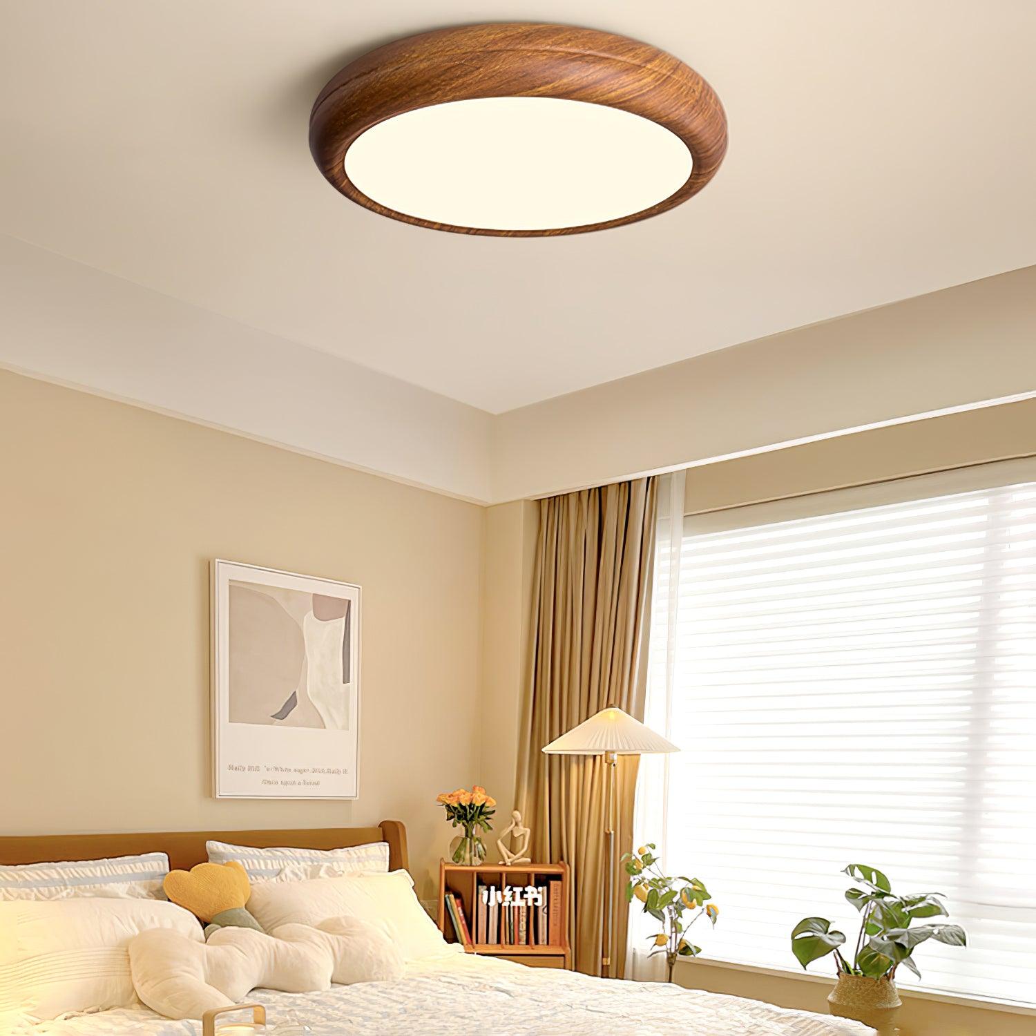 Orbis Wood Wood Grain Round Ceiling Light - Letslighting