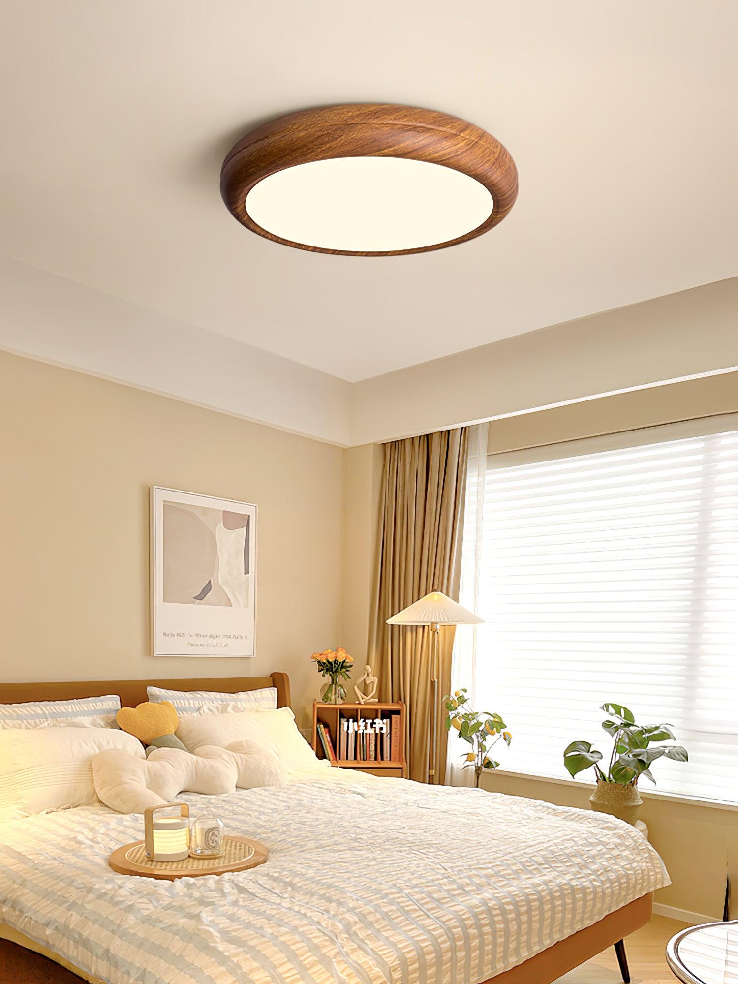 Orbis Wood Wood Grain Round Ceiling Light - Letslighting